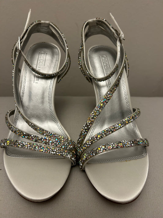 Silver ASOS Stiletto Heeled Sandals