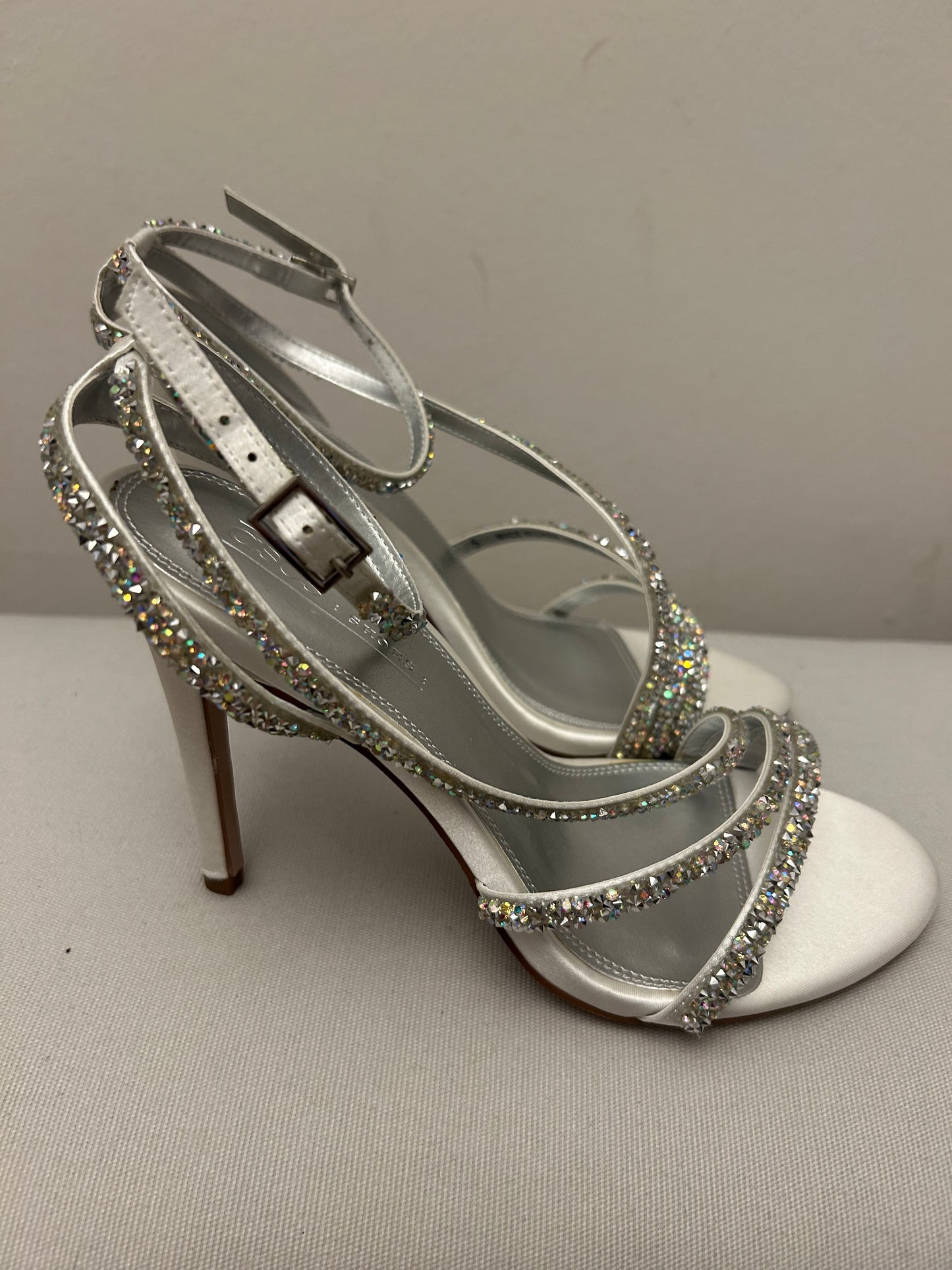 Silver ASOS Stiletto Heeled Sandals