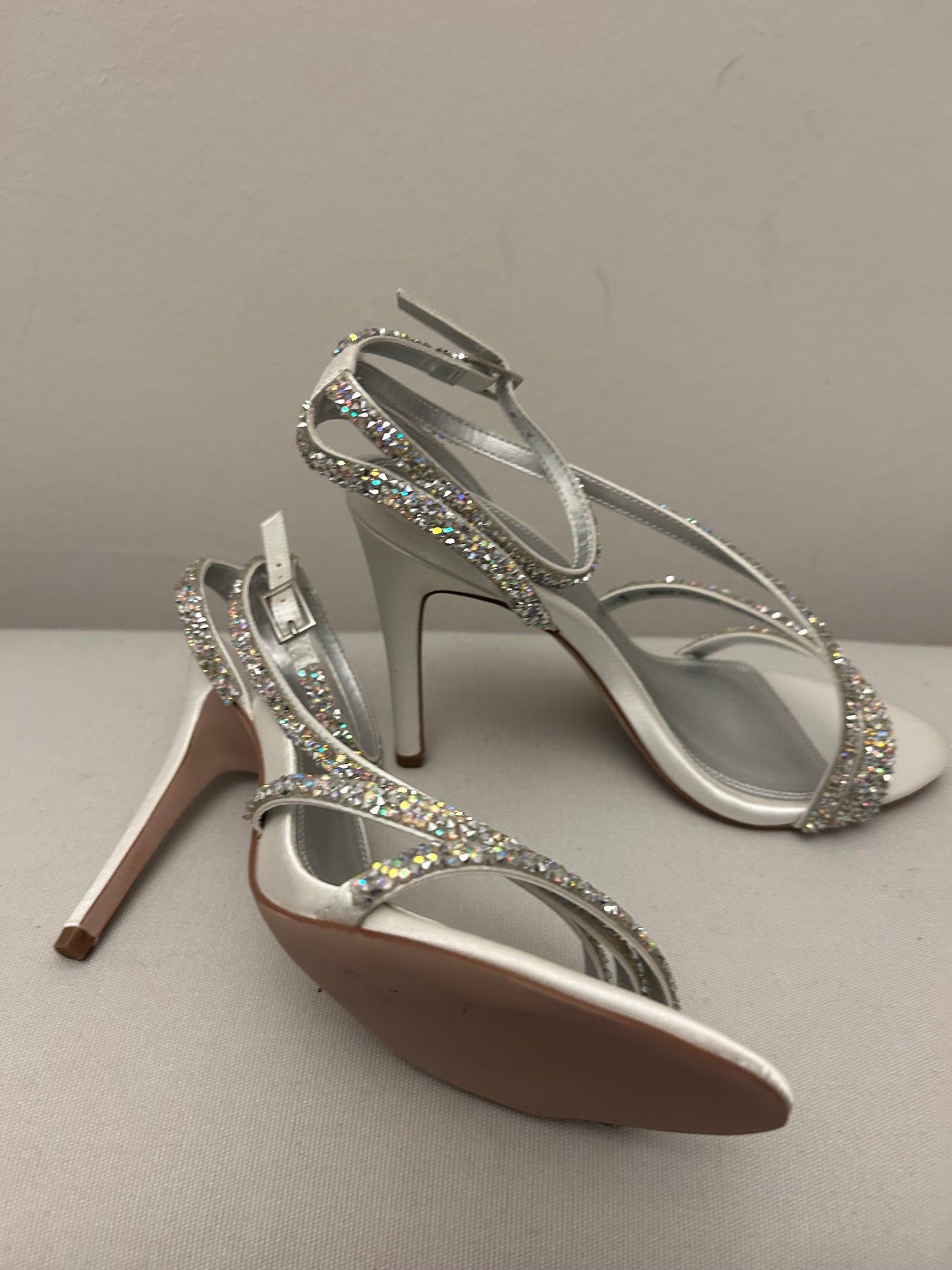 Silver ASOS Stiletto Heeled Sandals