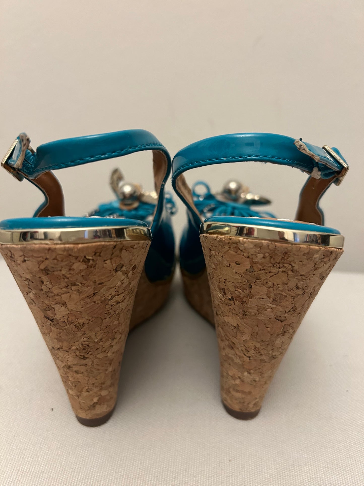 Turquoise Bellissimo Wedges Shoes