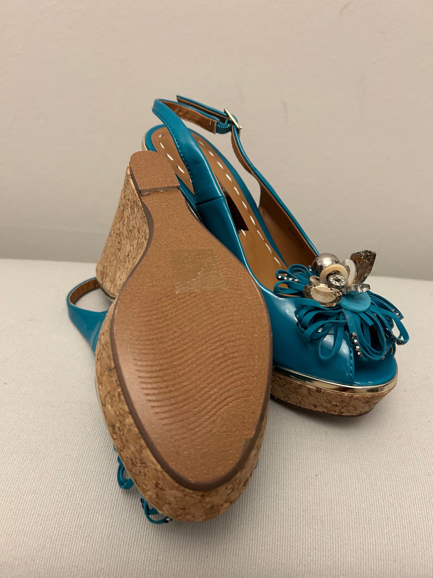 Turquoise Bellissimo Wedges Shoes