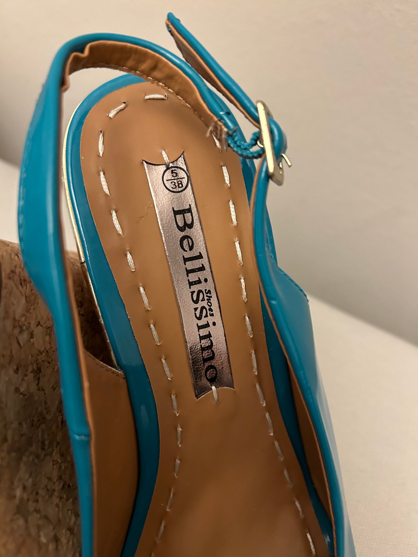 Turquoise Bellissimo Wedges Shoes