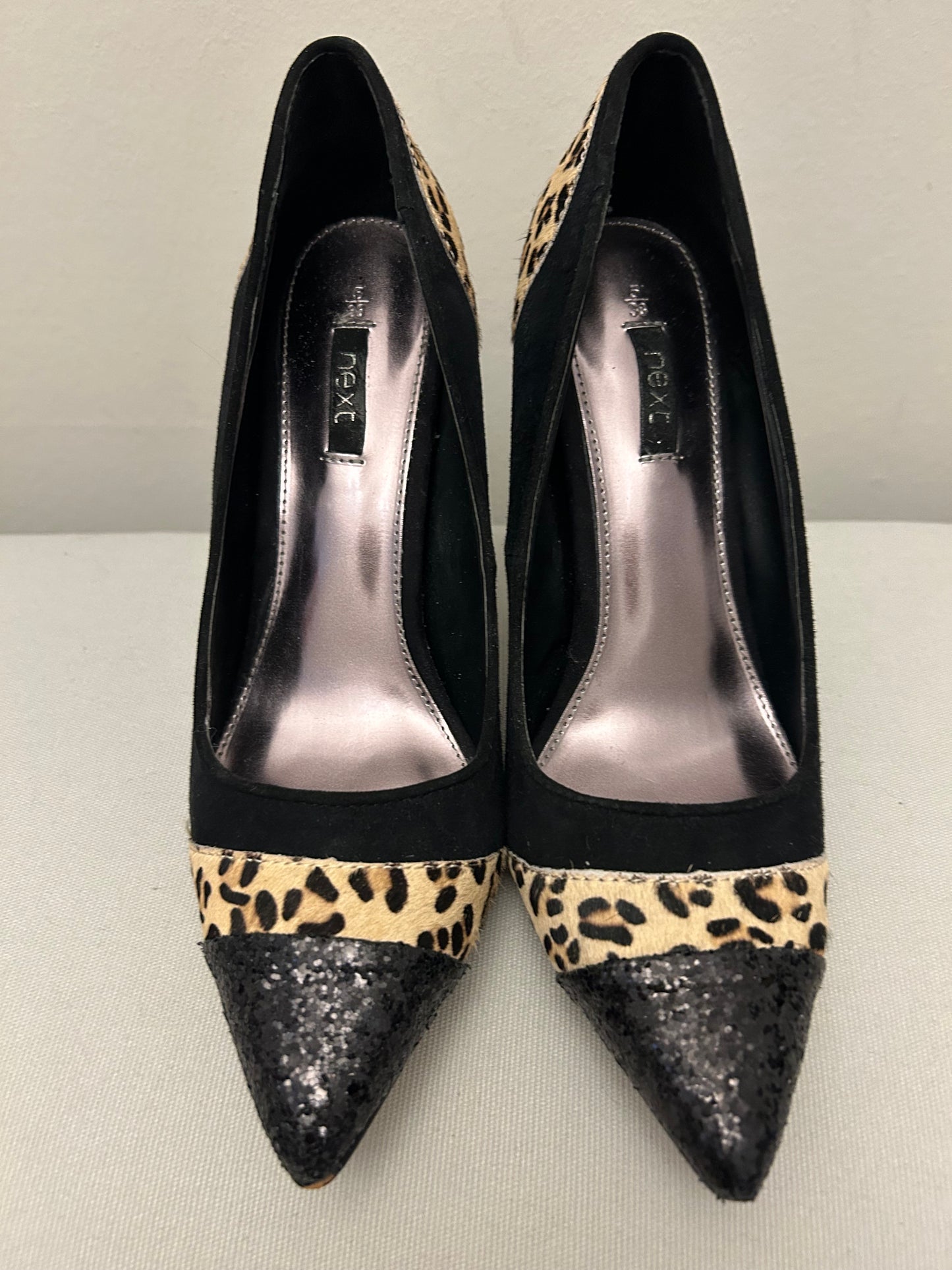 Black & Animal Print Next Stiletto Shoes