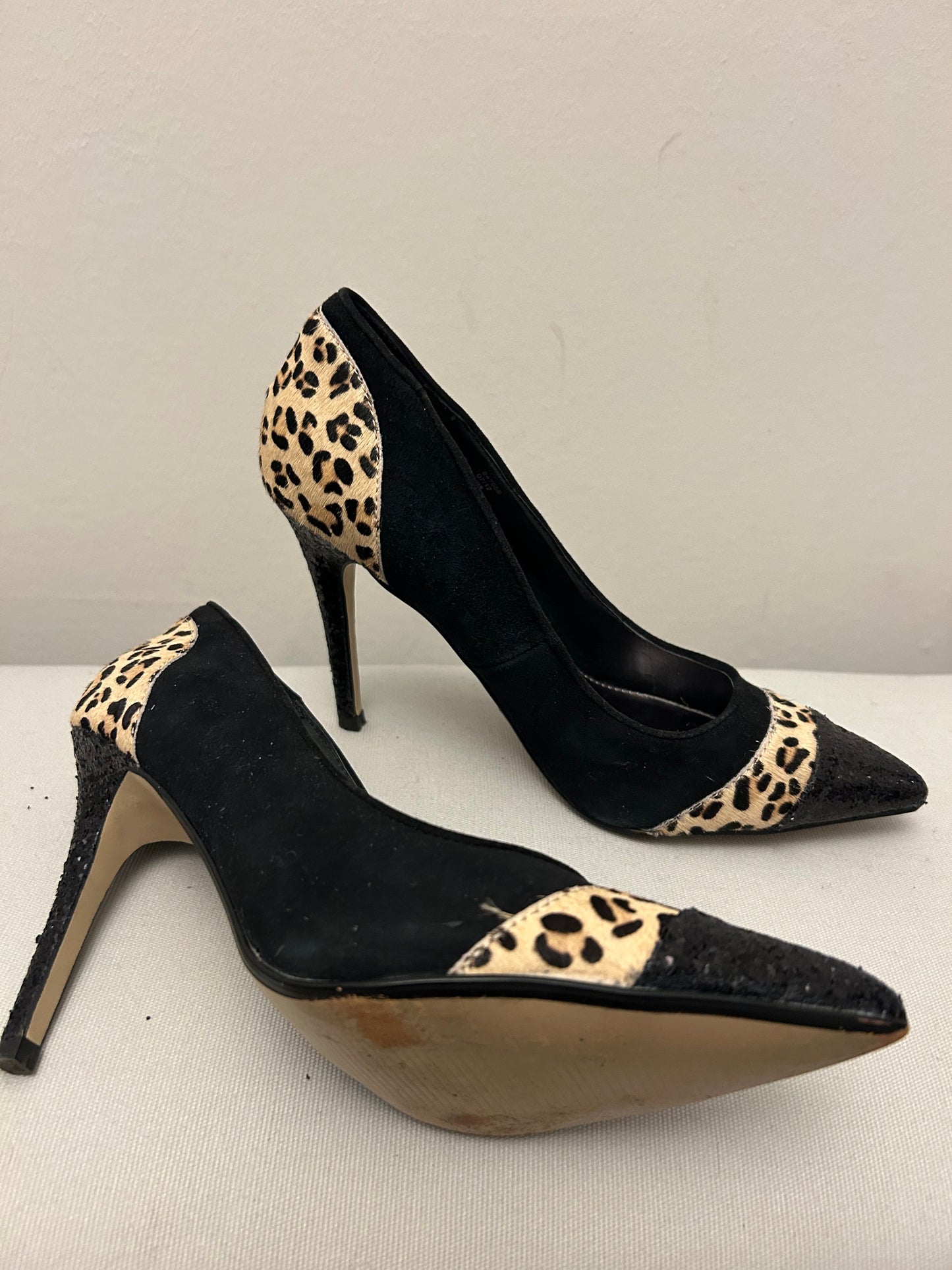 Black & Animal Print Next Stiletto Shoes