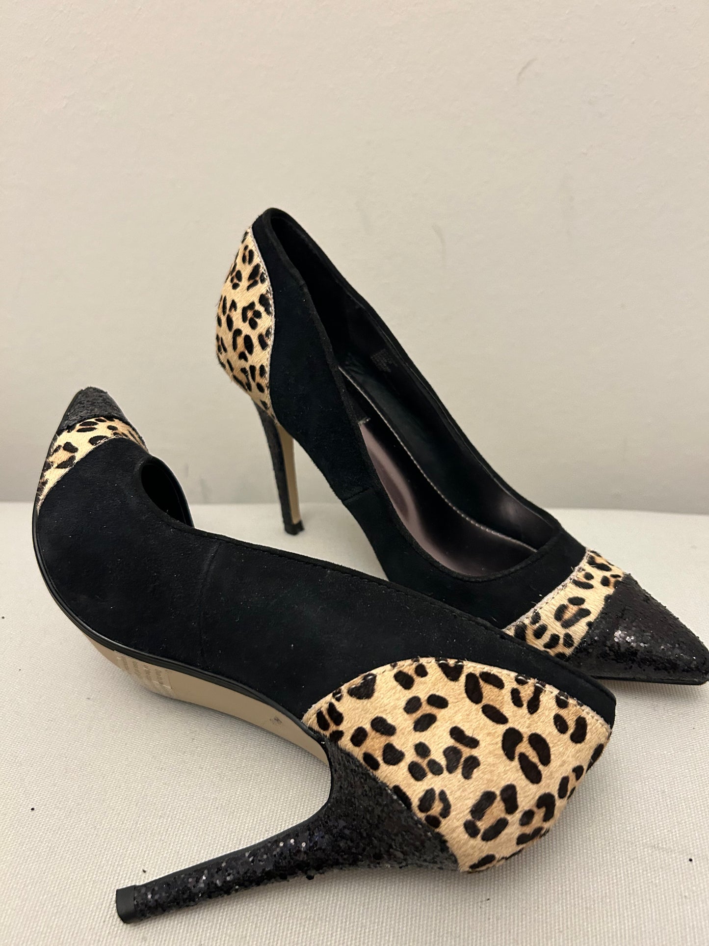 Black & Animal Print Next Stiletto Shoes