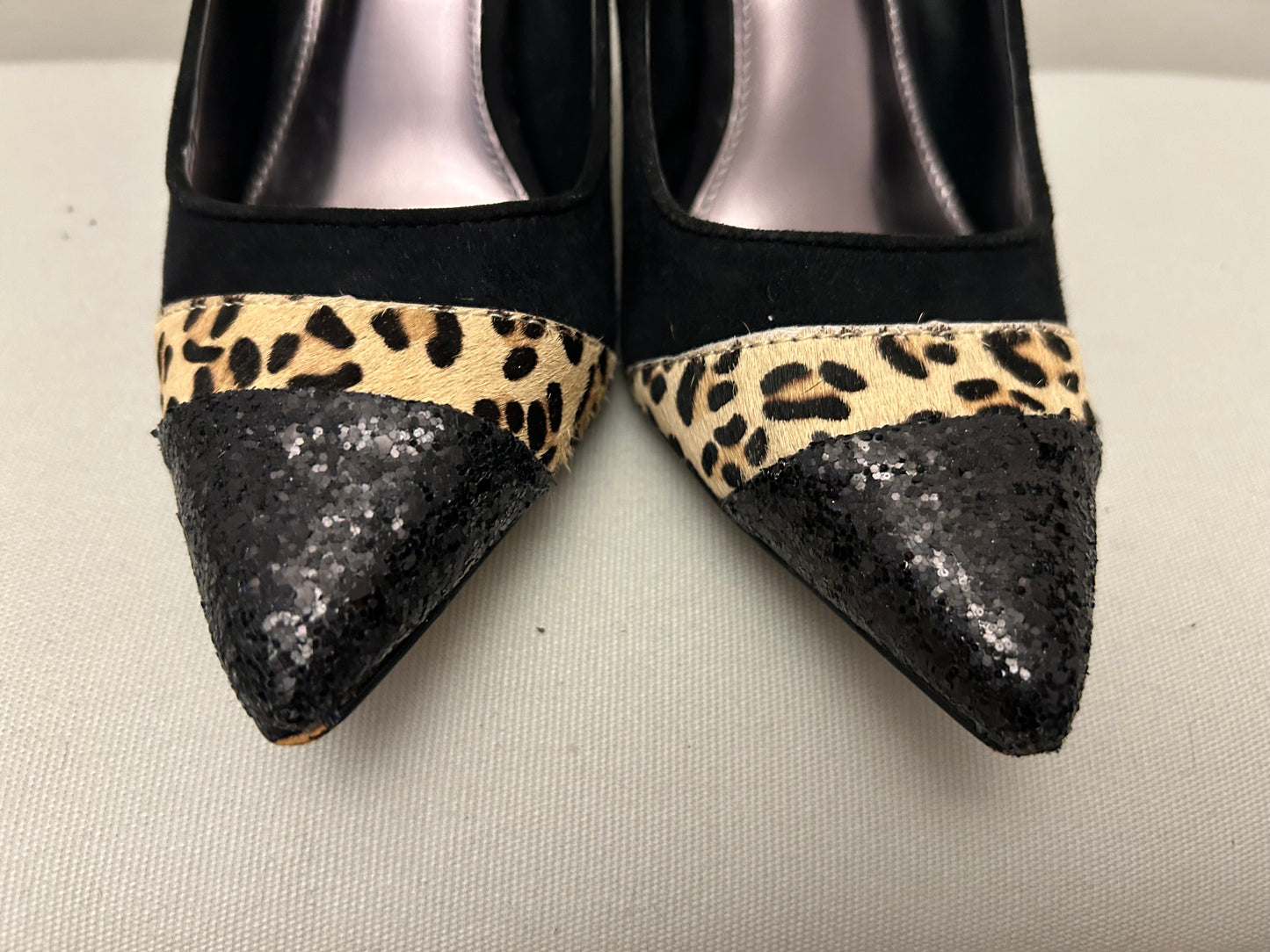 Black & Animal Print Next Stiletto Shoes