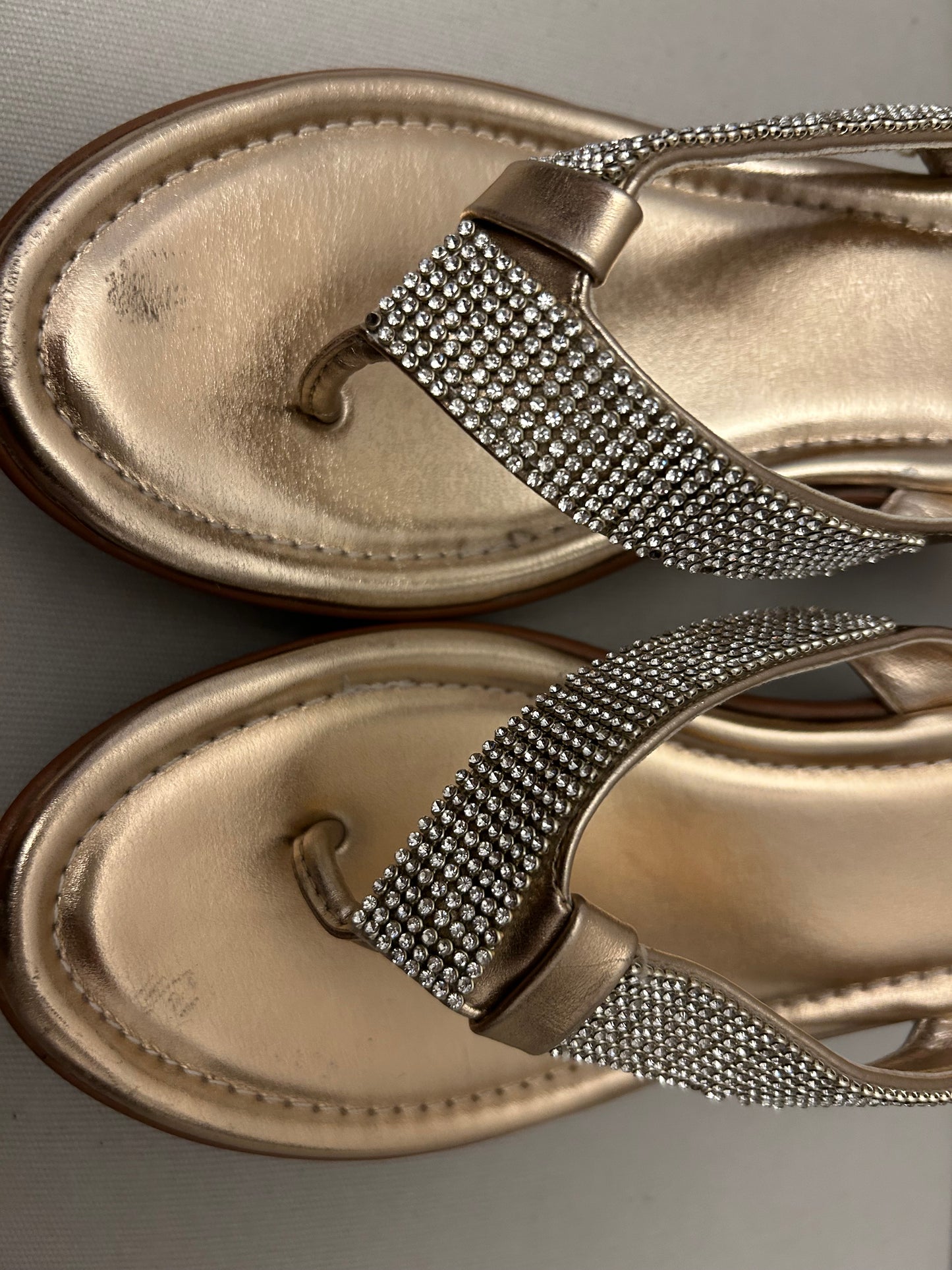 Gold & Diamante Pavers Wedges