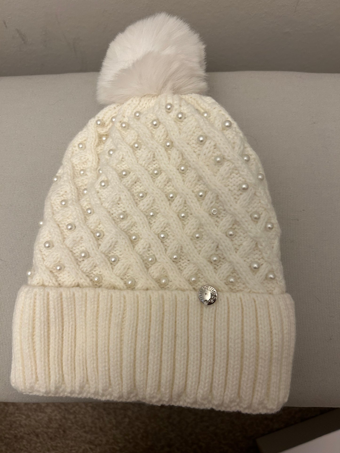 Cream Luxury Hat & Scarf Set