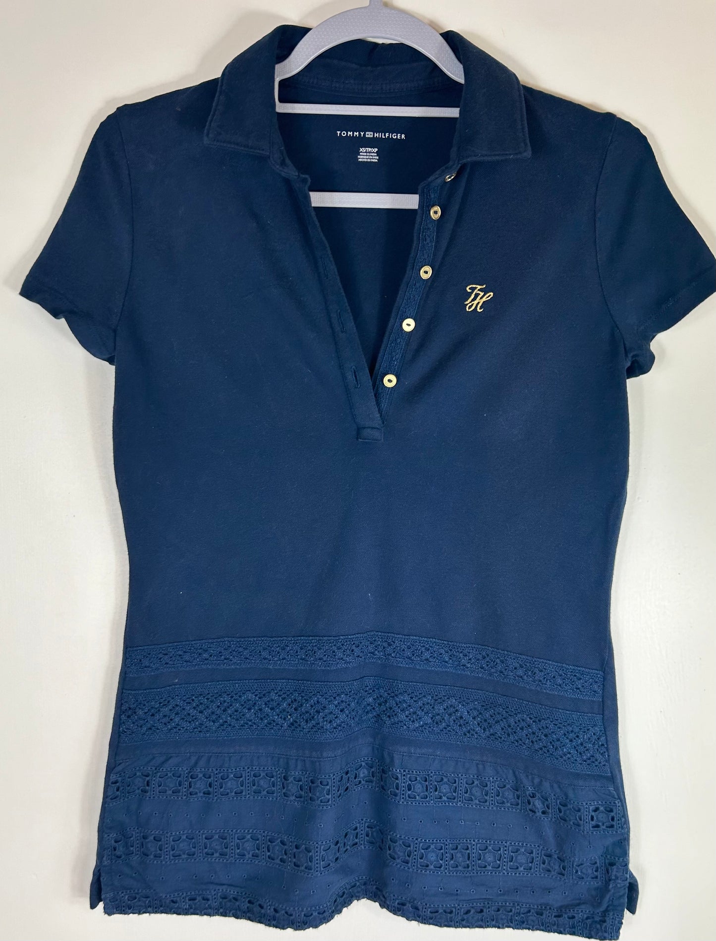 Navy Tommy Hilfiger Polo Top