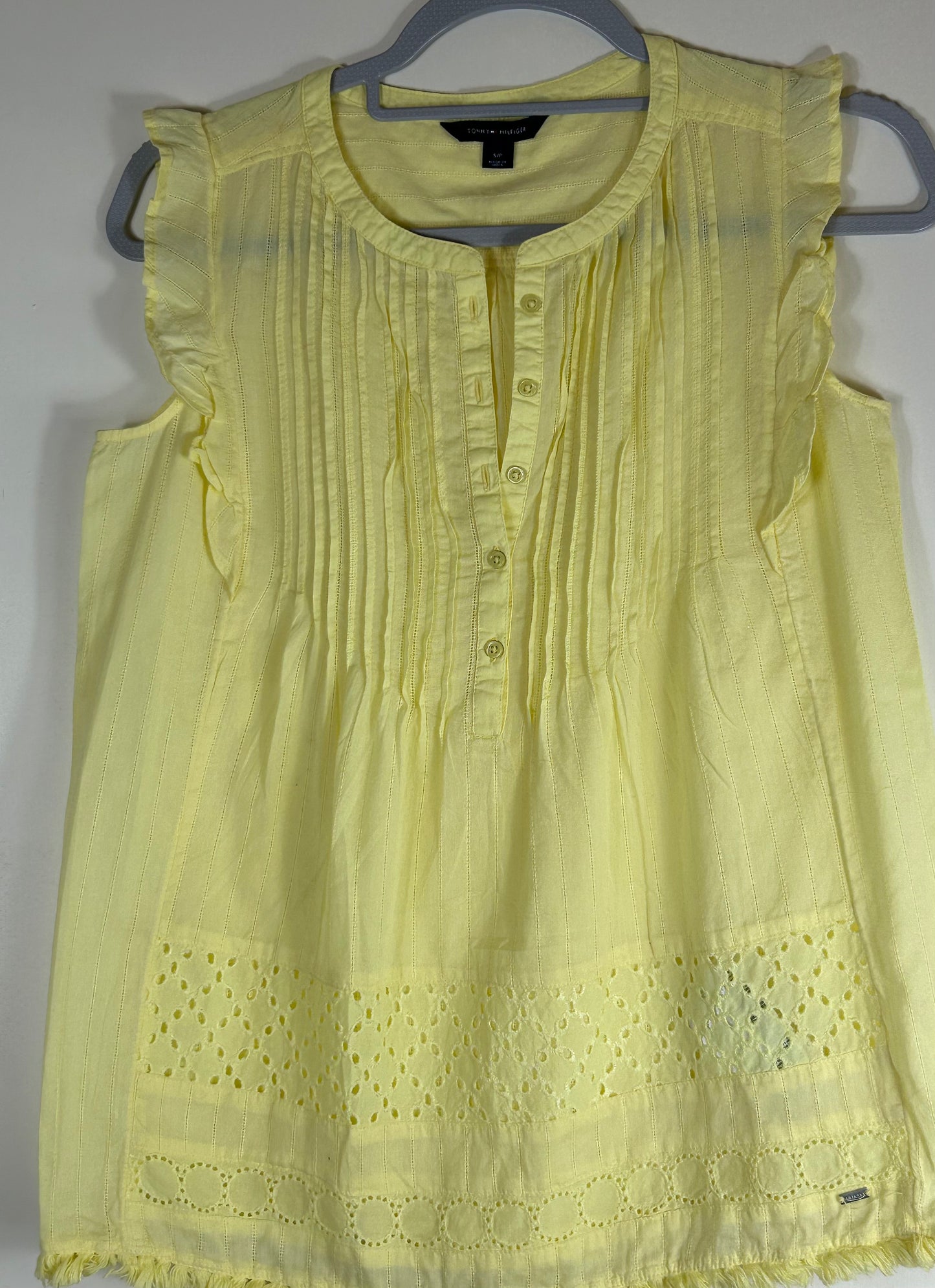 Lemon Sleeveless Tommy Hilfiger Cotton Top