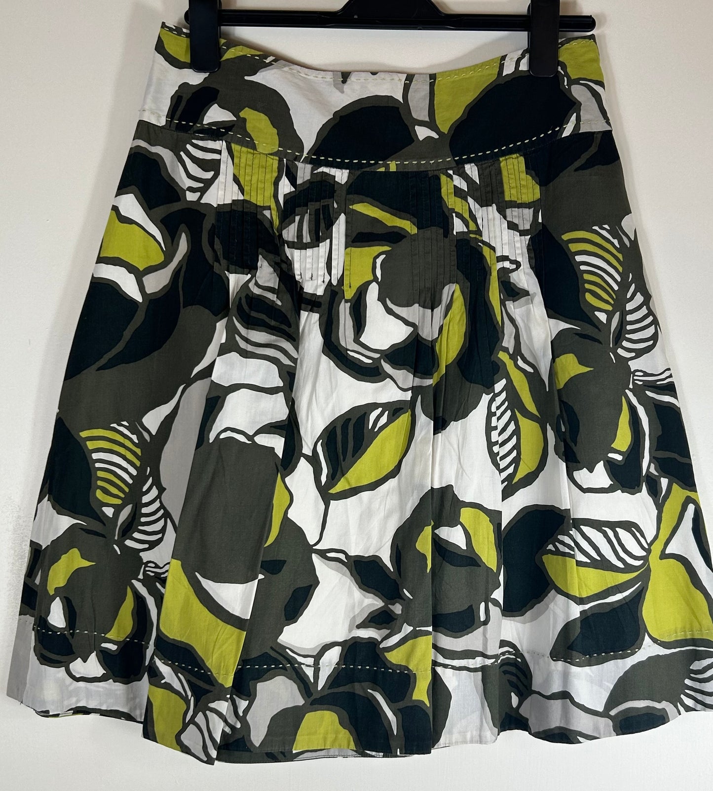 Green Floral Pattern M&S Cotton Skirt