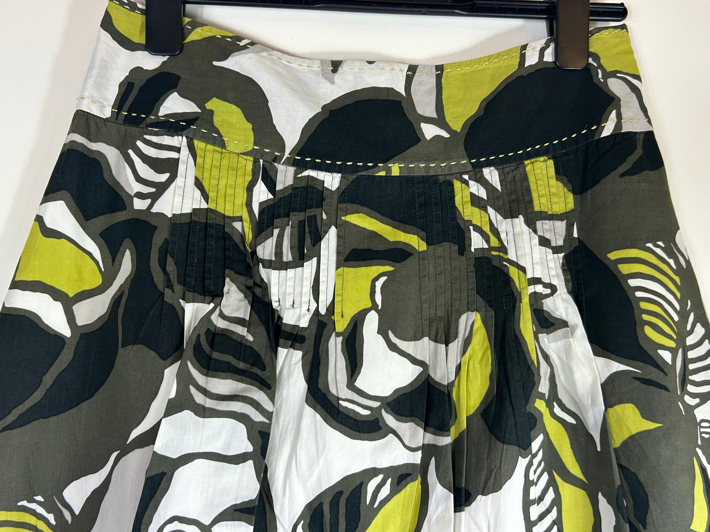 Green Floral Pattern M&S Cotton Skirt