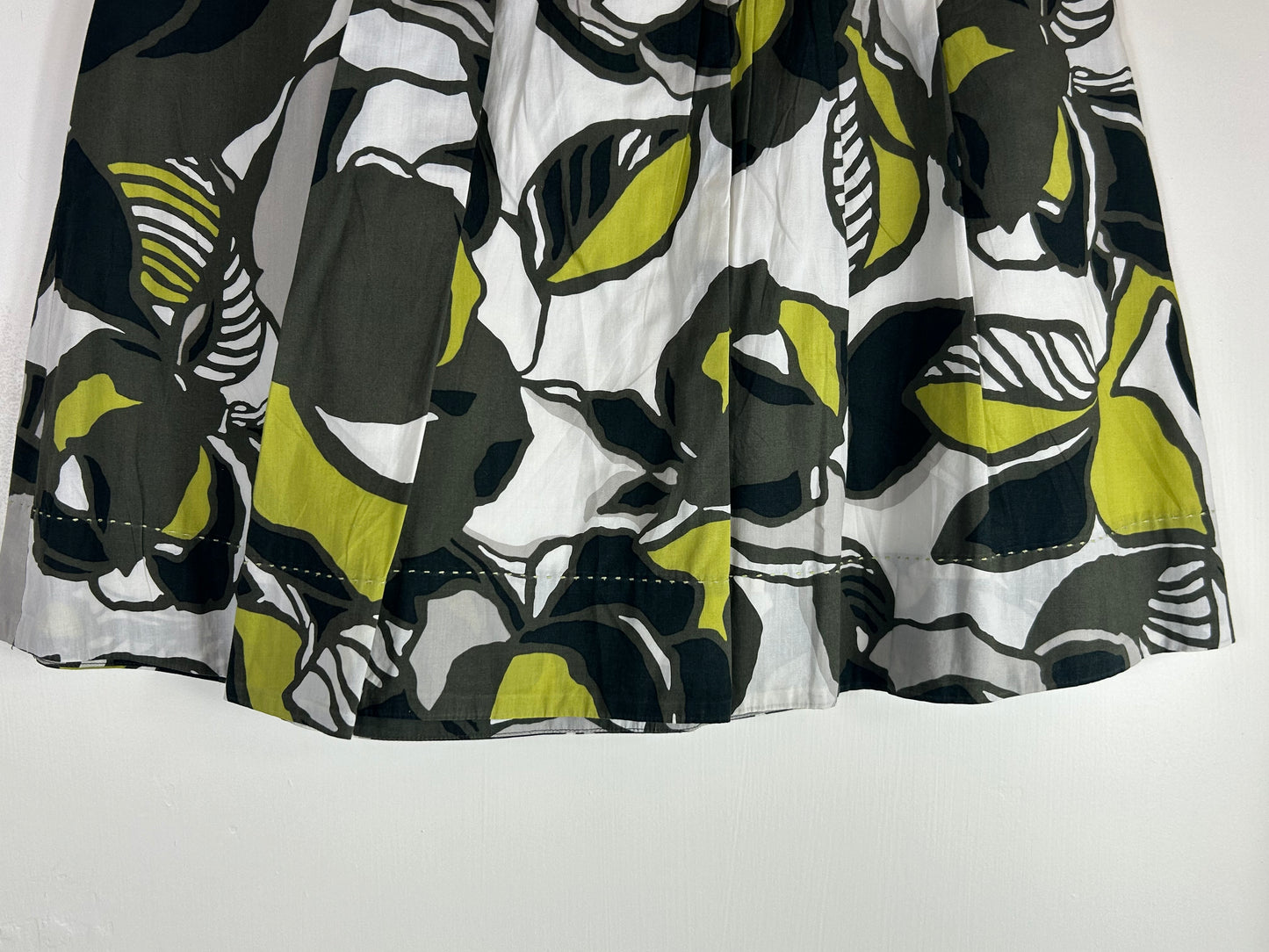 Green Floral Pattern M&S Cotton Skirt