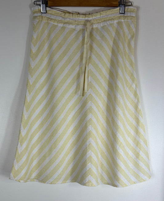 White & Lemon Stripped  H&M Skirt
