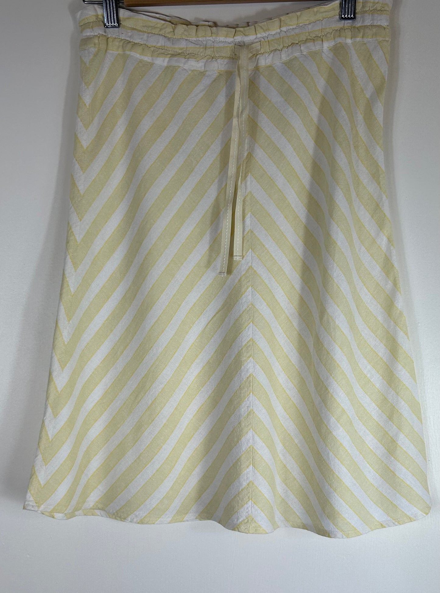 White & Lemon Stripped H&M Skirt