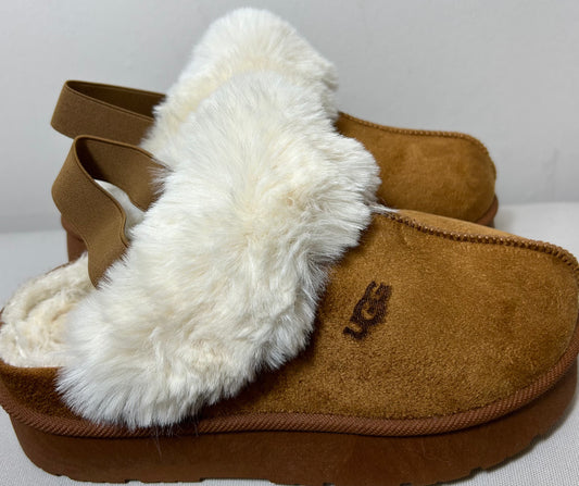 Camel Faux UGGs with Fur & sling backs