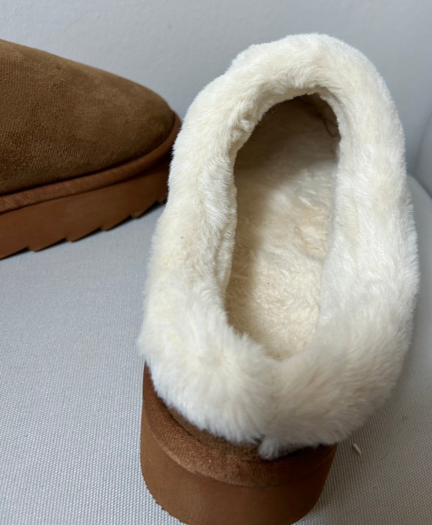 Camel Platform Sole Slippers