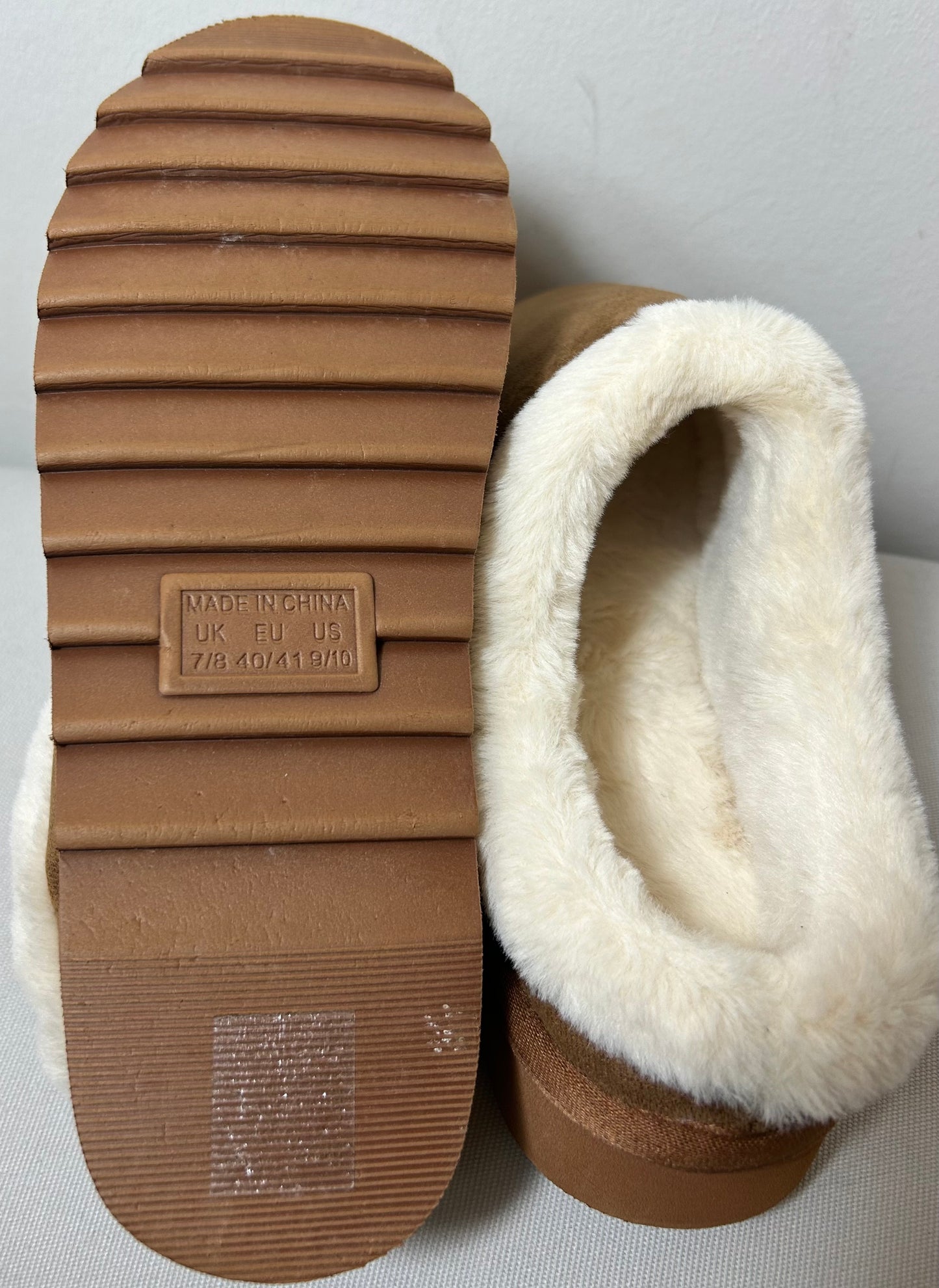 Camel Platform Sole Slippers