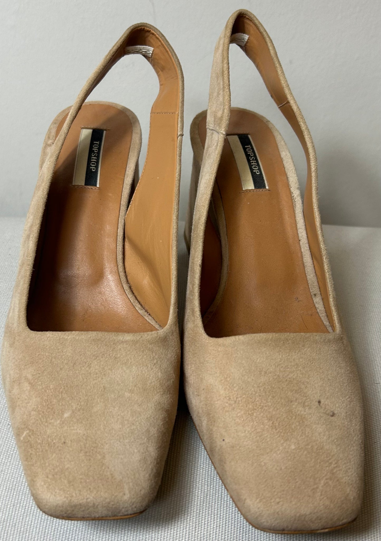 Beige Top Shop Sling Back Shoes