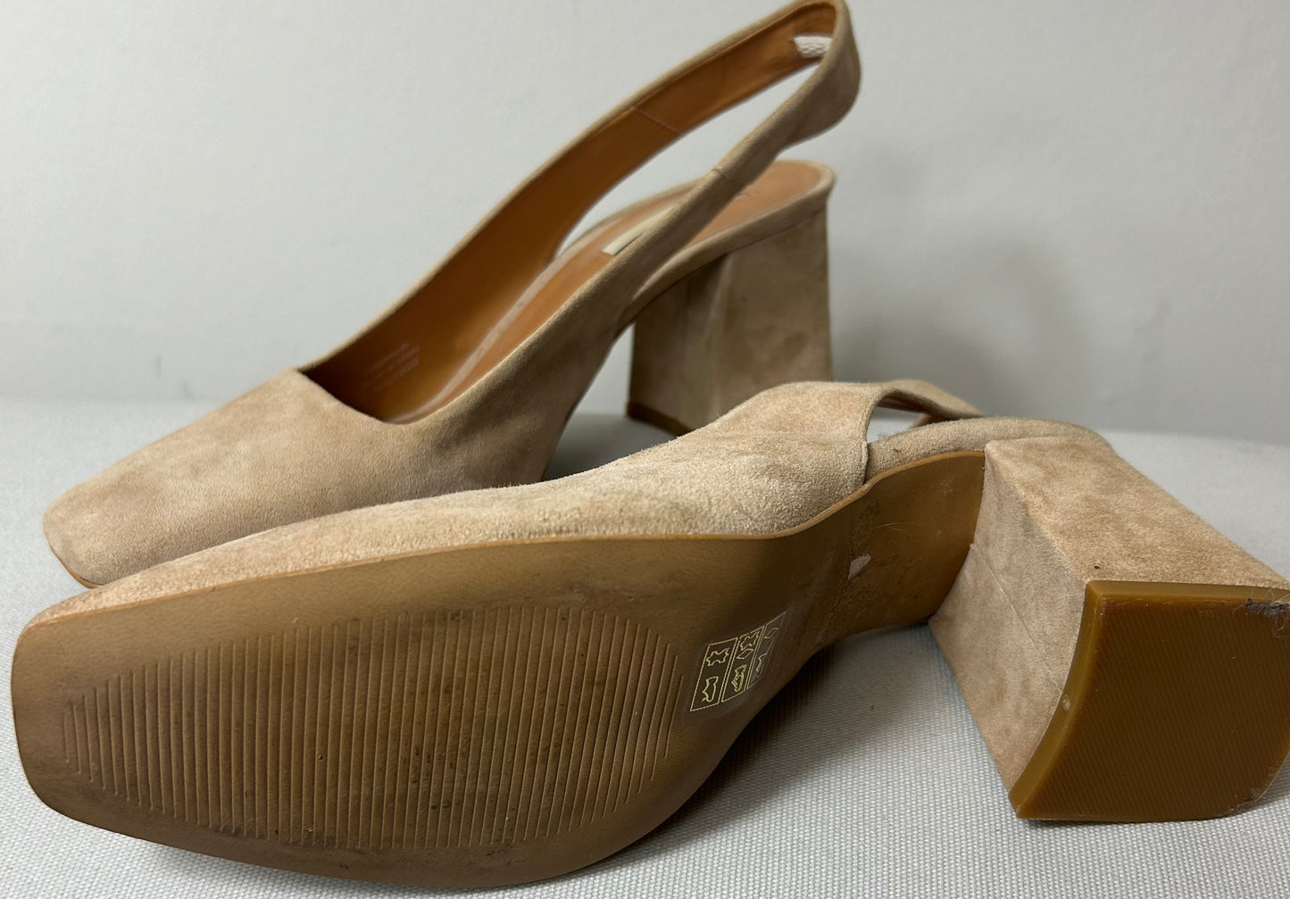 Beige Top Shop Sling Back Shoes