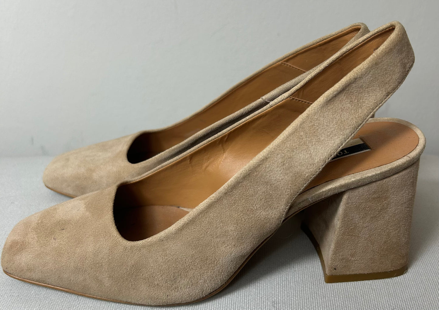 Beige Top Shop Sling Back Shoes