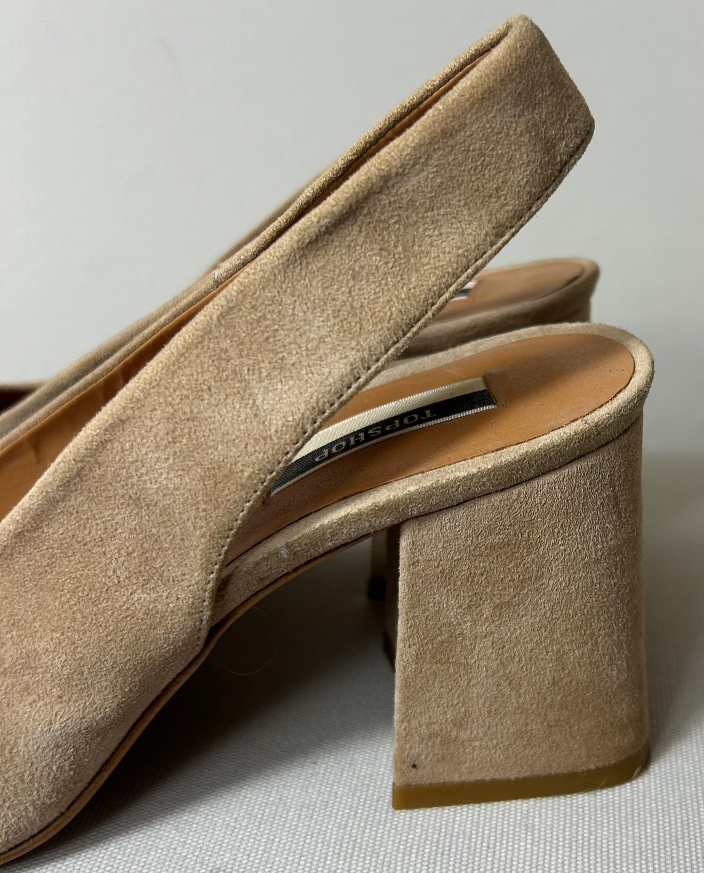 Beige Top Shop Sling Back Shoes