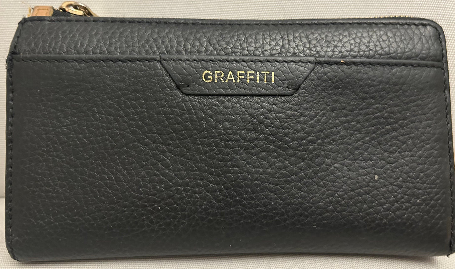 Black Graffiti Faux Leather Wallet