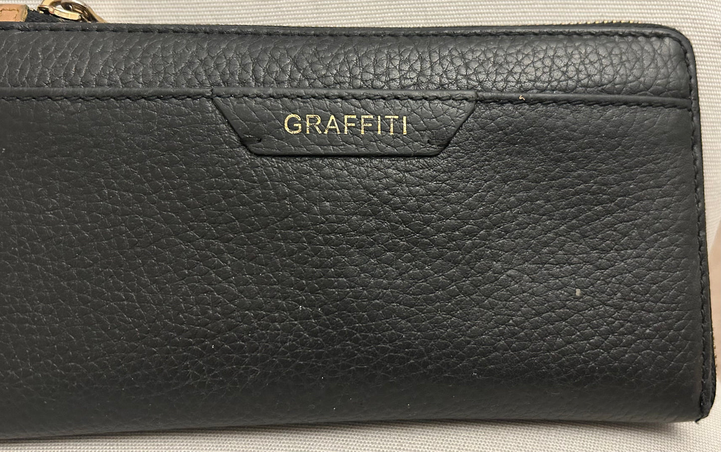 Black Graffiti Faux Leather Wallet