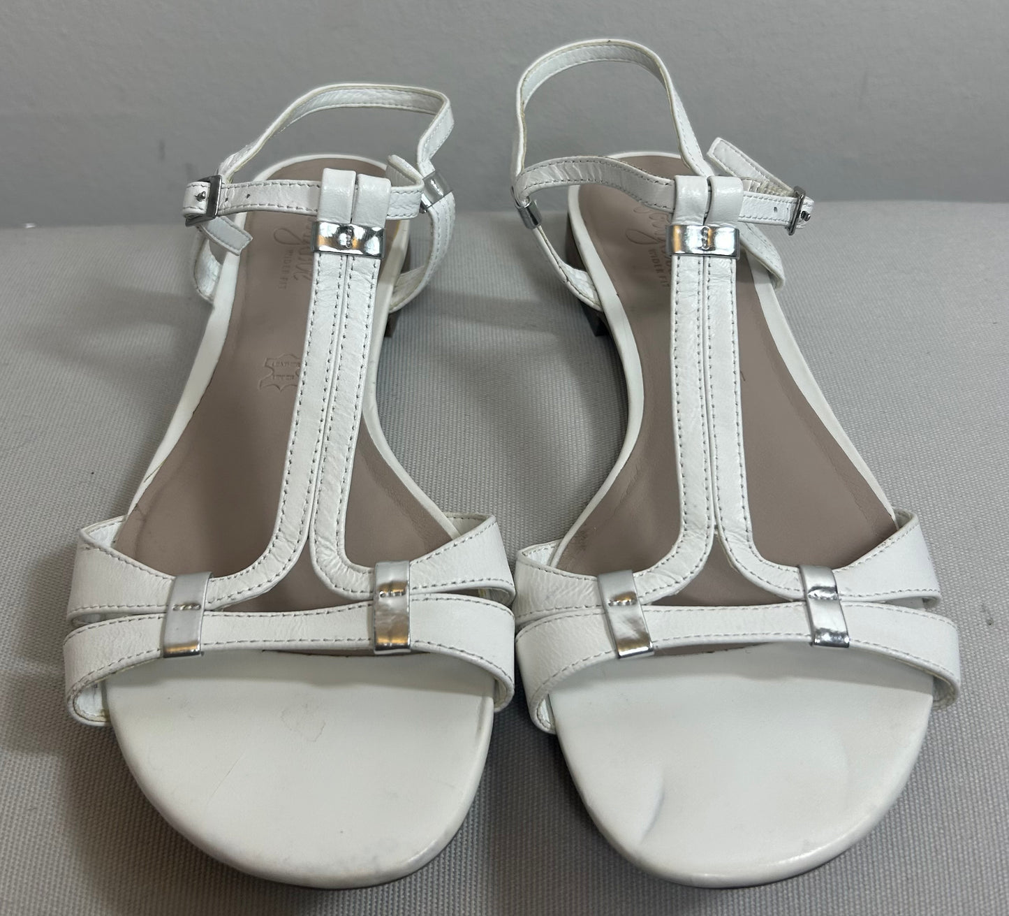 White Footgove Flat Strappy Sandals