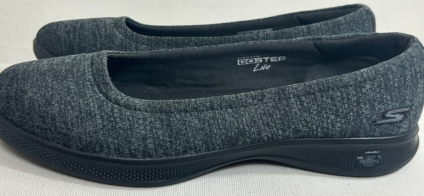Dark Grey Sketchers Flat Shoes