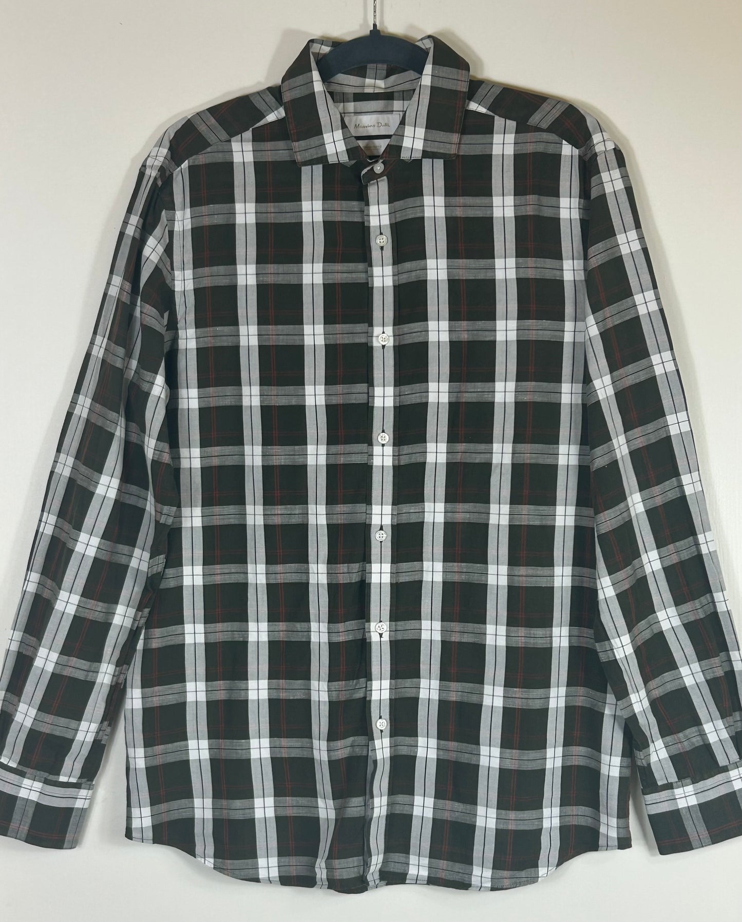 Brown & White Checked  Massimo Dutti Men’s Shirt