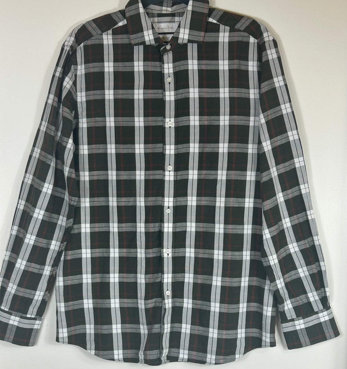 Brown & White Checked  Massimo Dutti Men’s Shirt