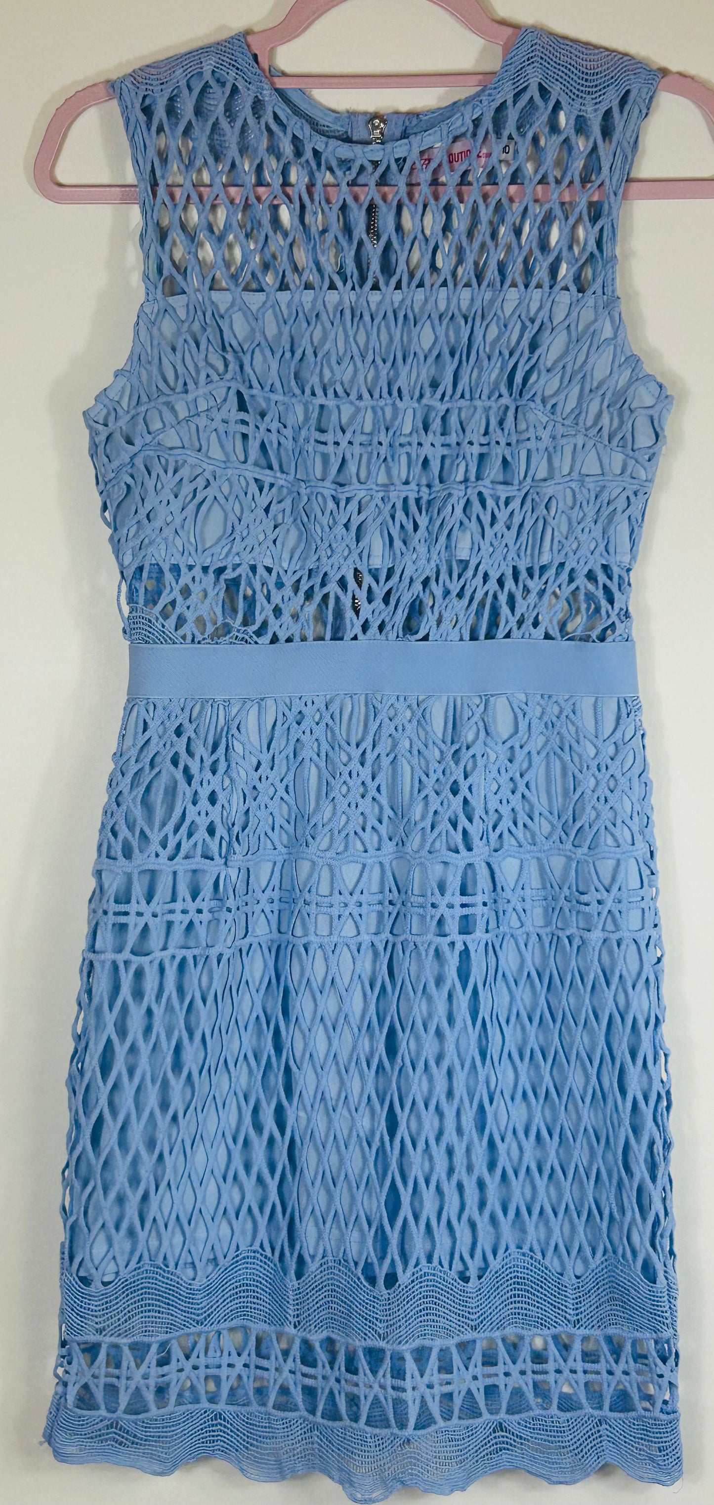 Blue Sleeveless Pink Boutique Ladies Dress