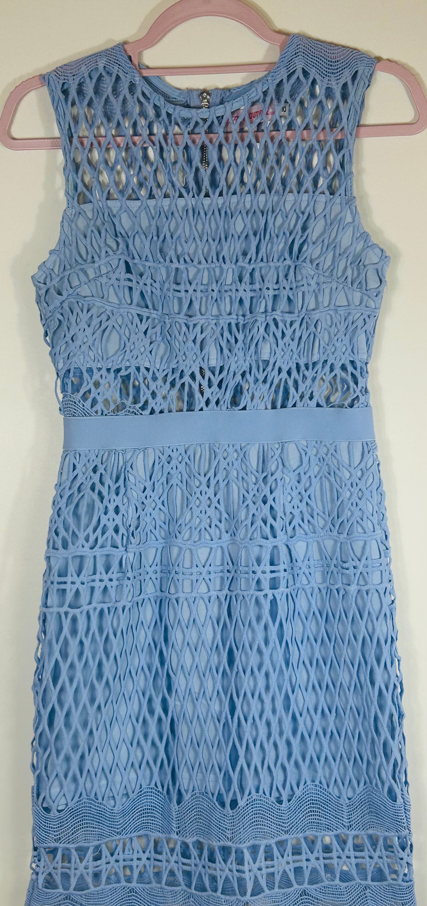 Blue Sleeveless Pink Boutique Ladies Dress
