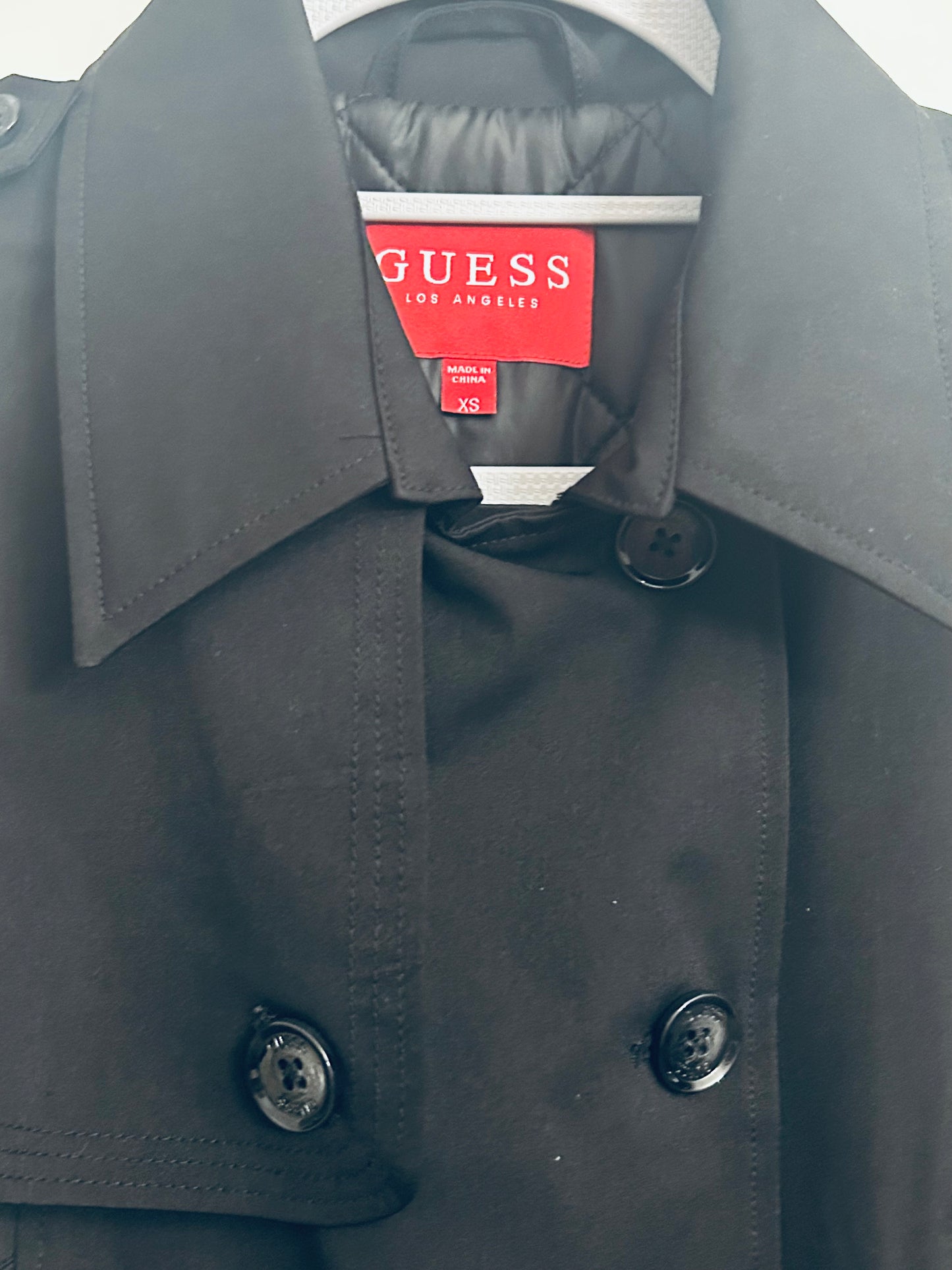 Black GUESS Knee Length Trench Cost
