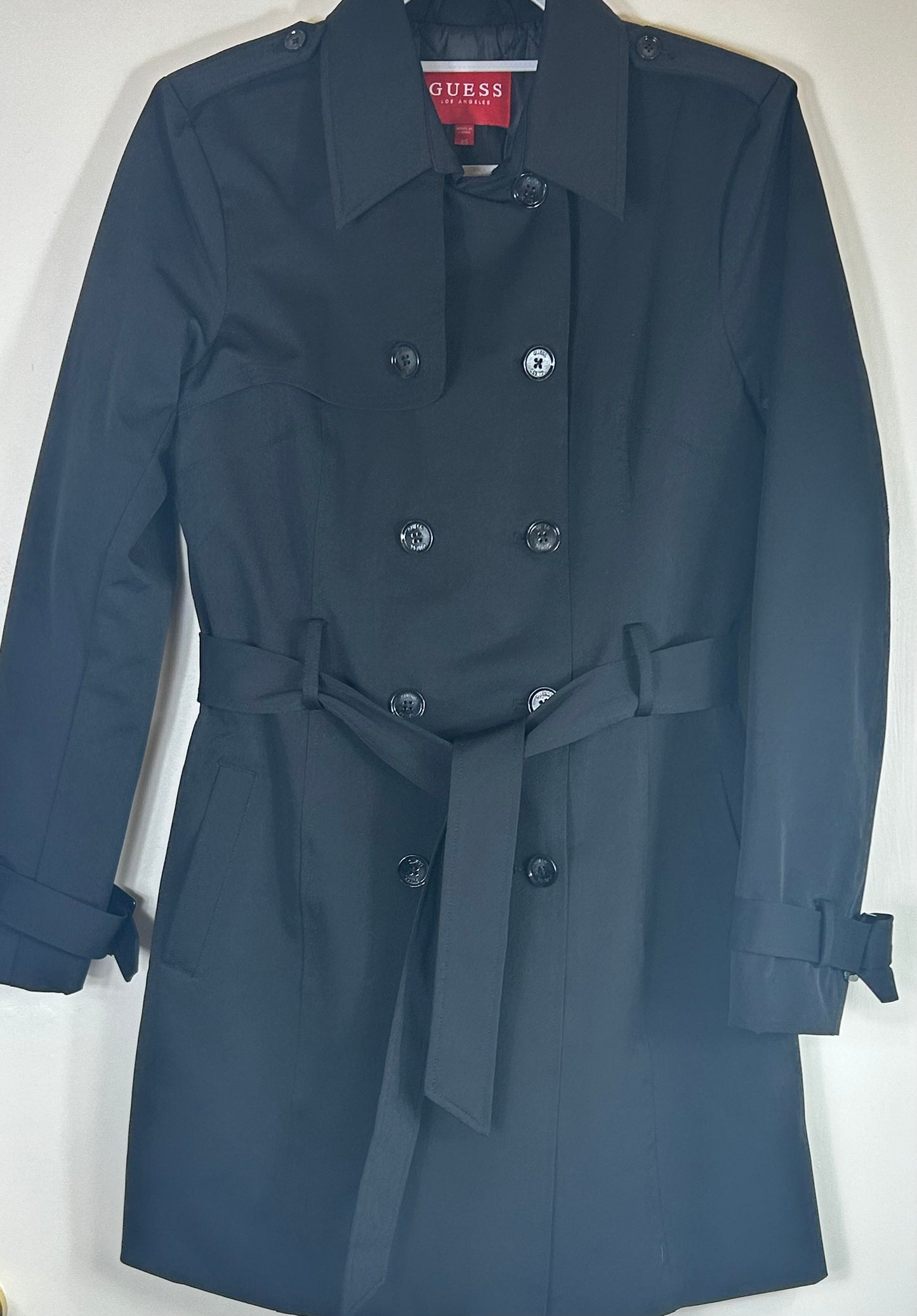Black GUESS Knee Length Trench Cost