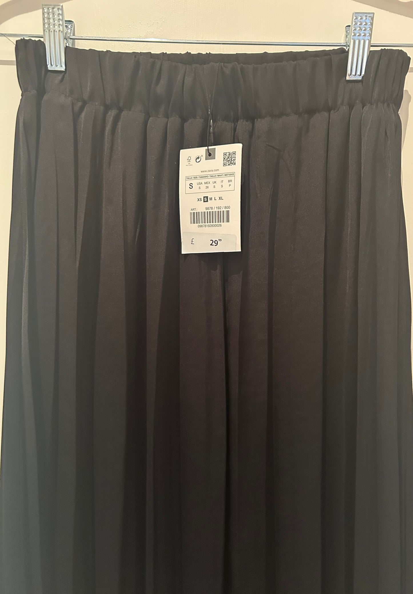 Black ZARA Long Pleated Skirt