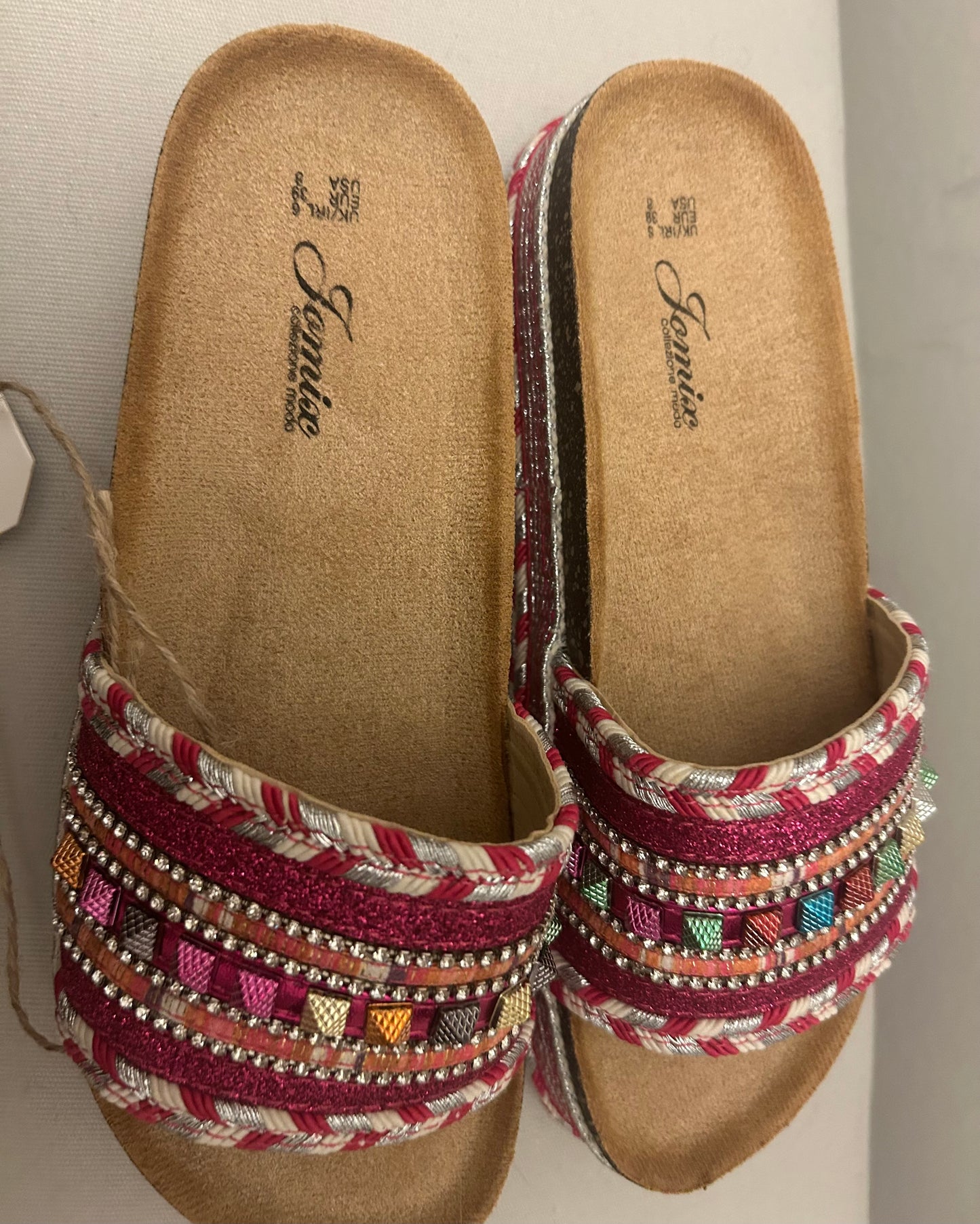 Multi  Coloured Beaded Sandals
