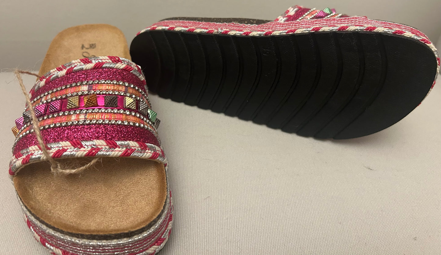 Multi  Coloured Beaded Sandals