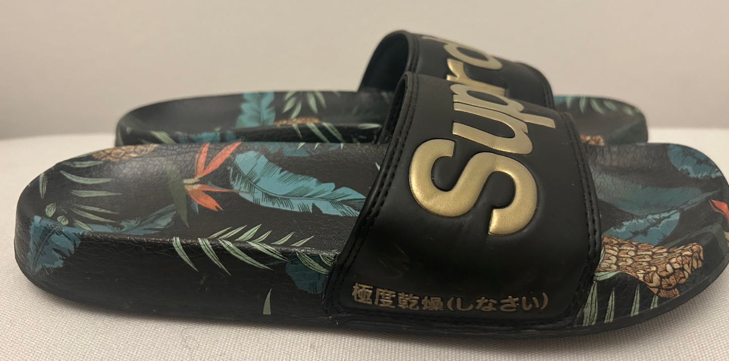 Black, Jungle & Gold Print Sliders