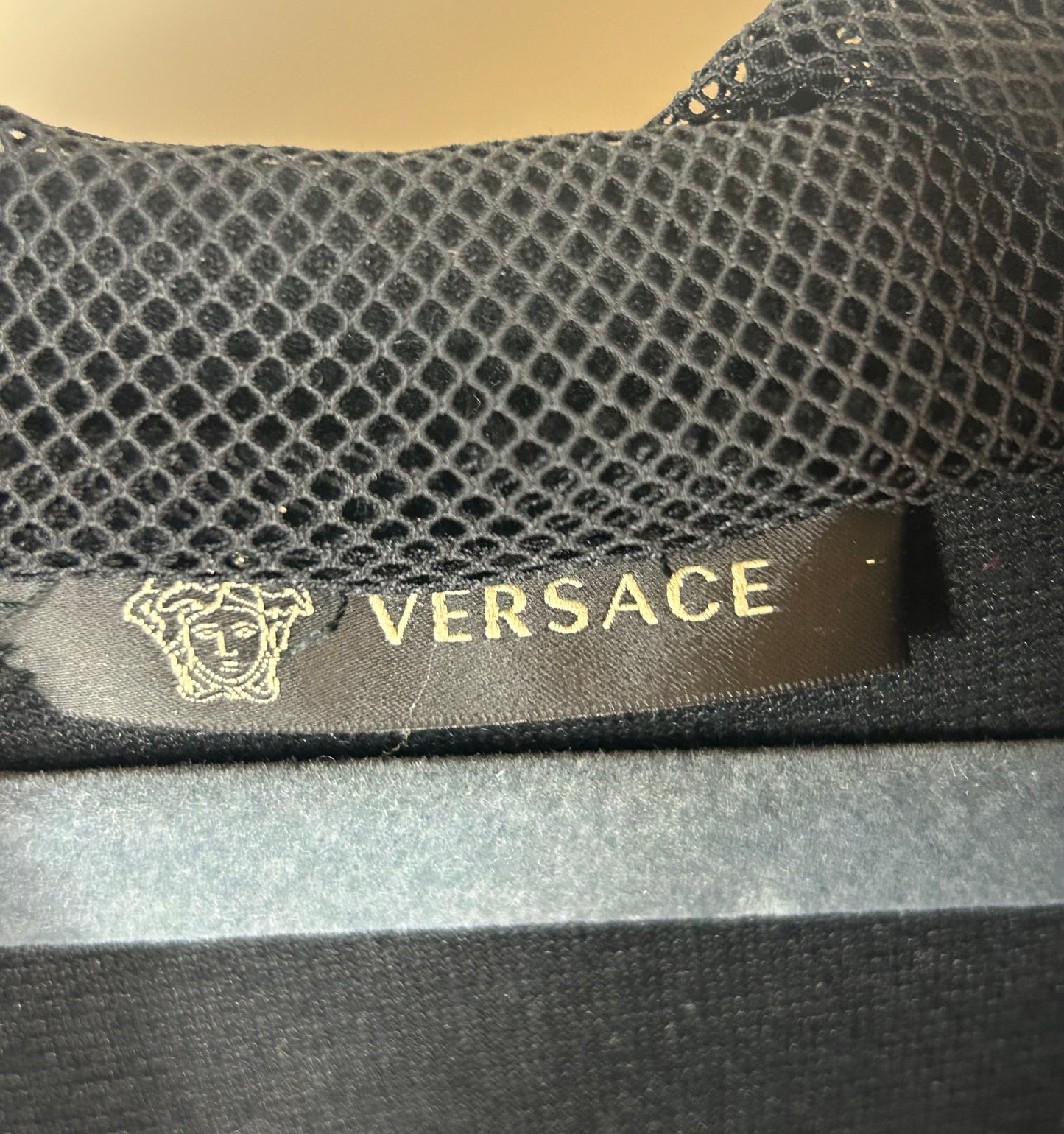 Black VERSACE Velour Hoodie