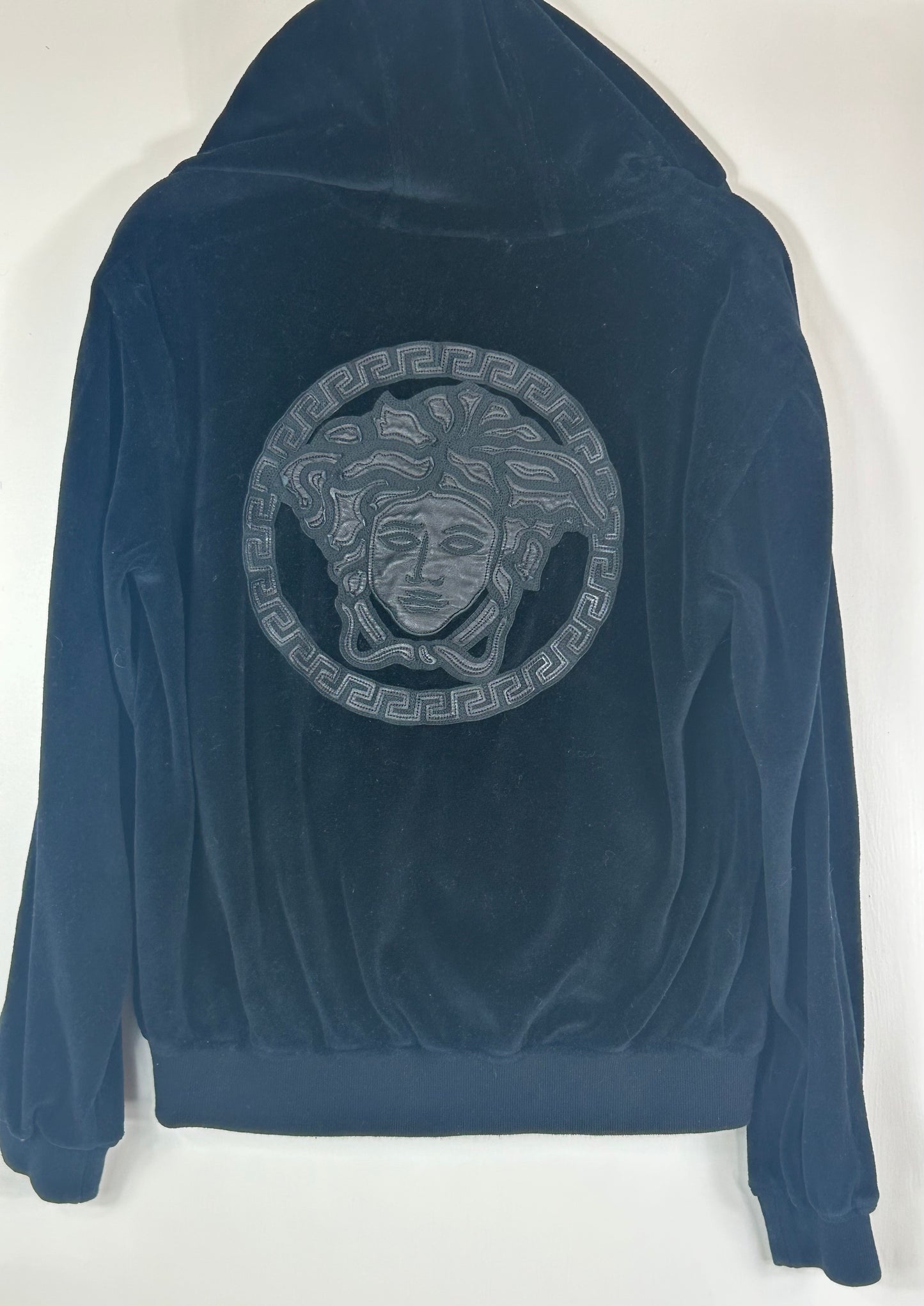 Black VERSACE Velour Hoodie