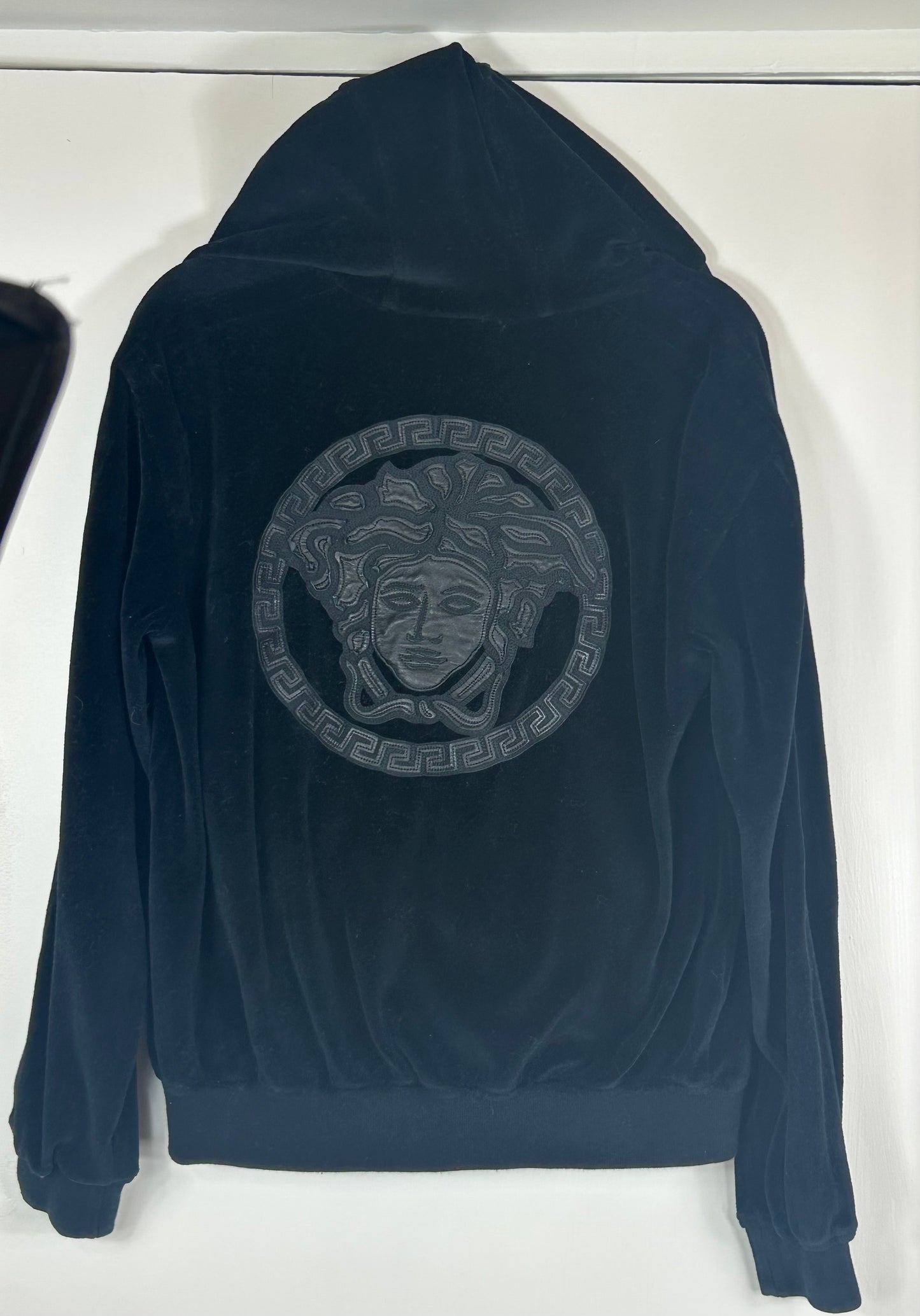 Black VERSACE Velour Hoodie