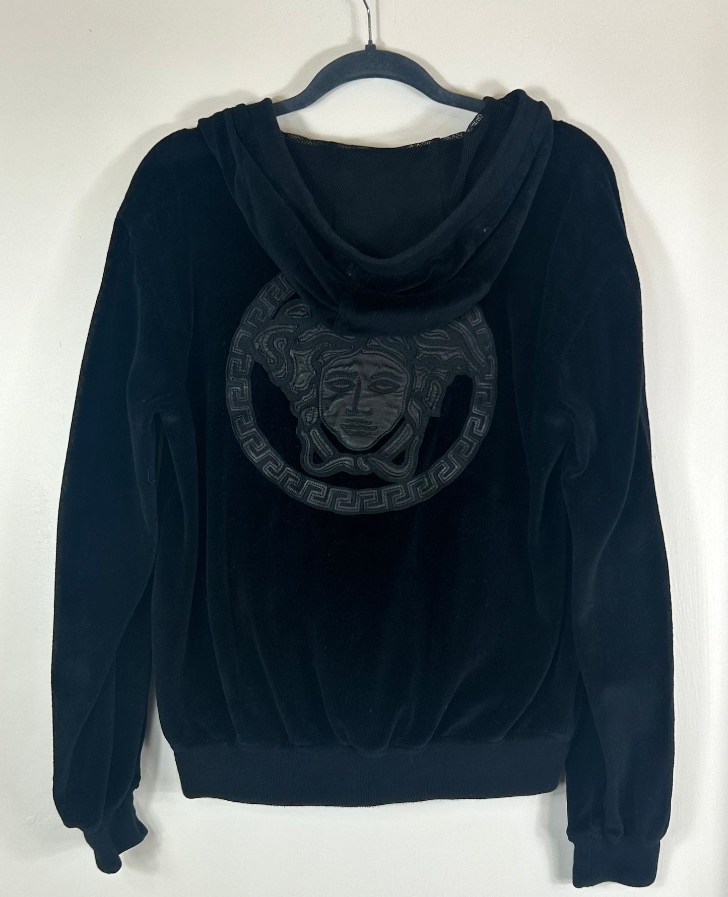 Black VERSACE Velour Hoodie