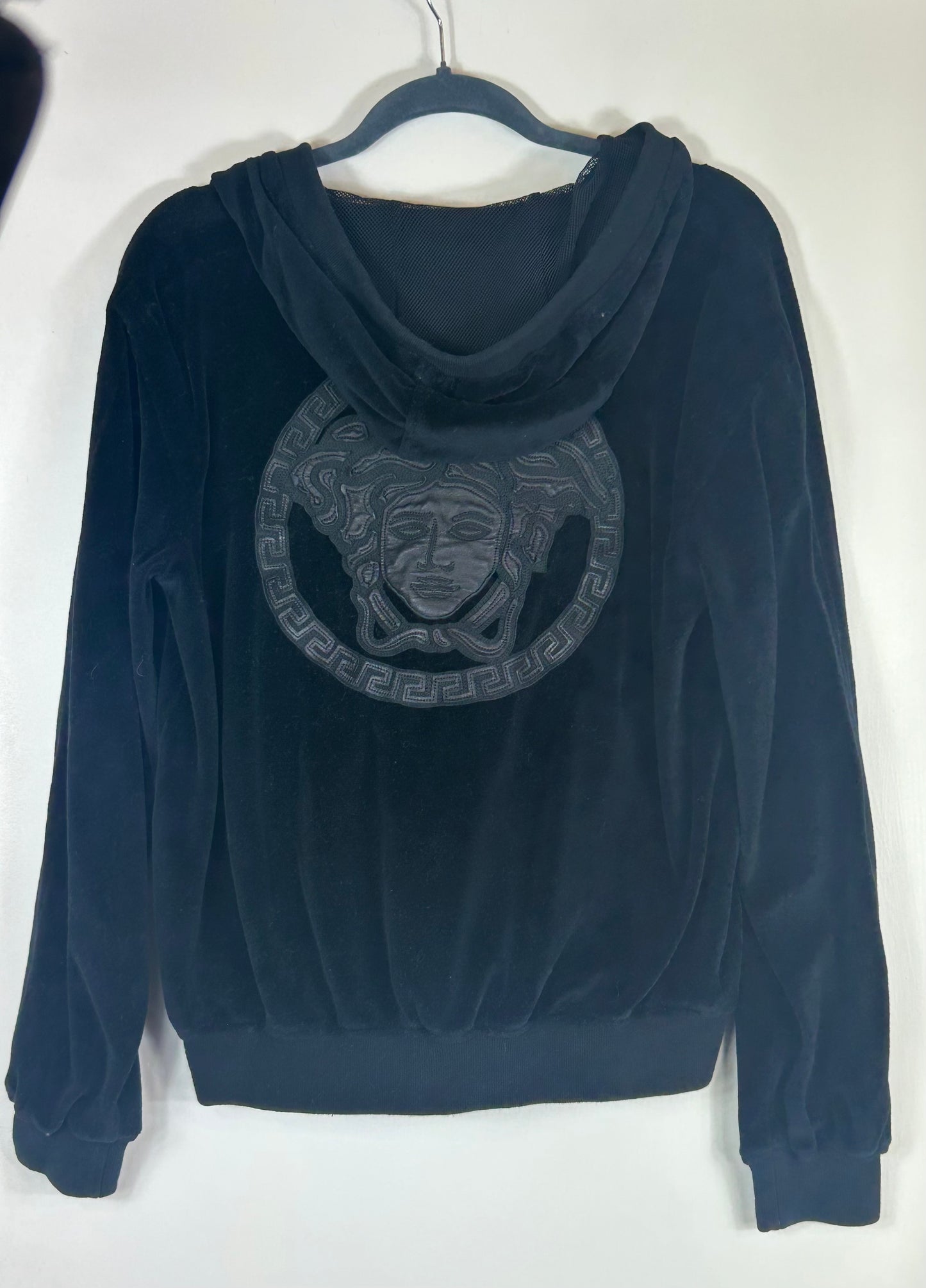 Black VERSACE Velour Hoodie