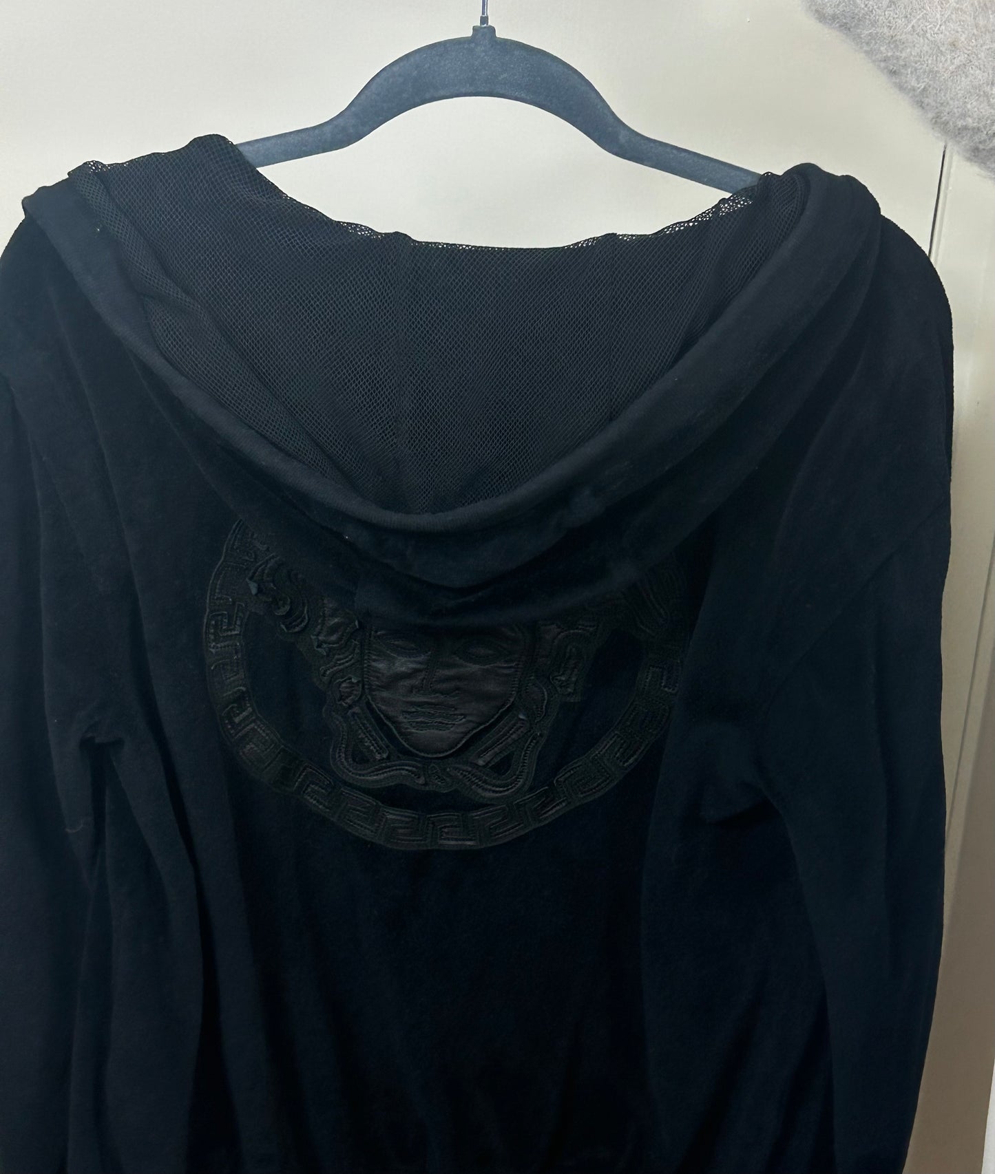 Black VERSACE Velour Hoodie