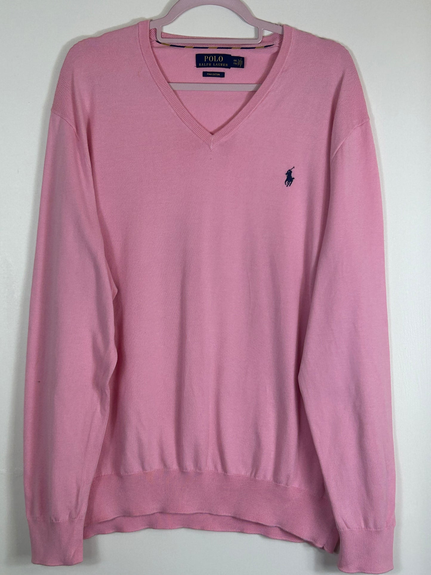 Pink V Neck Polo Ralph Lauren Men’s Sweater