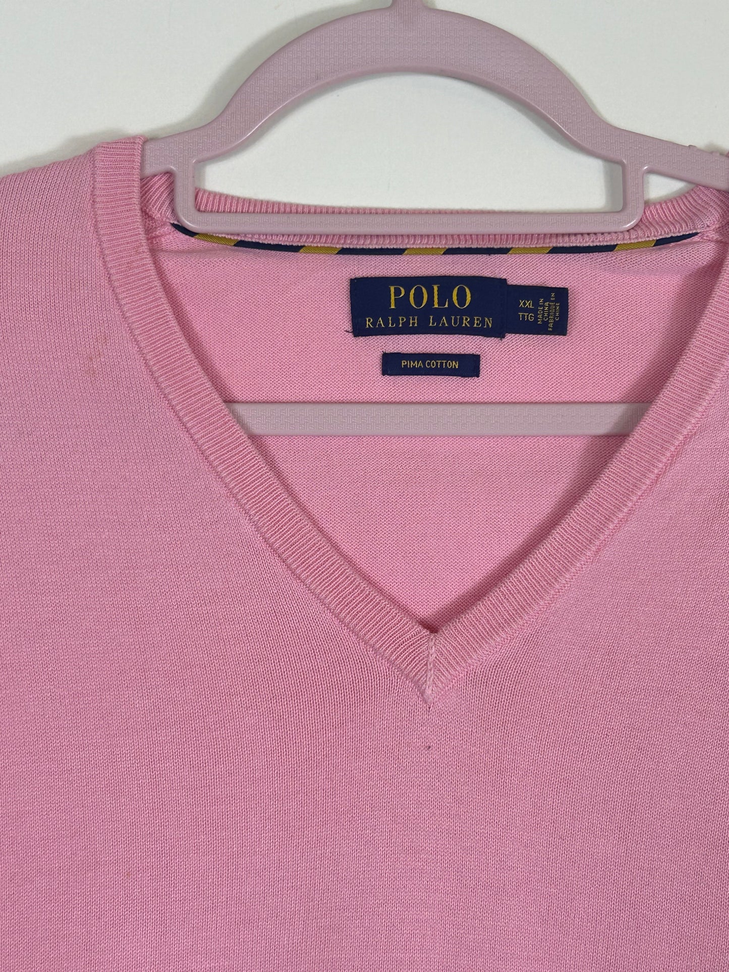 Pink V Neck Polo Ralph Lauren Men’s Sweater