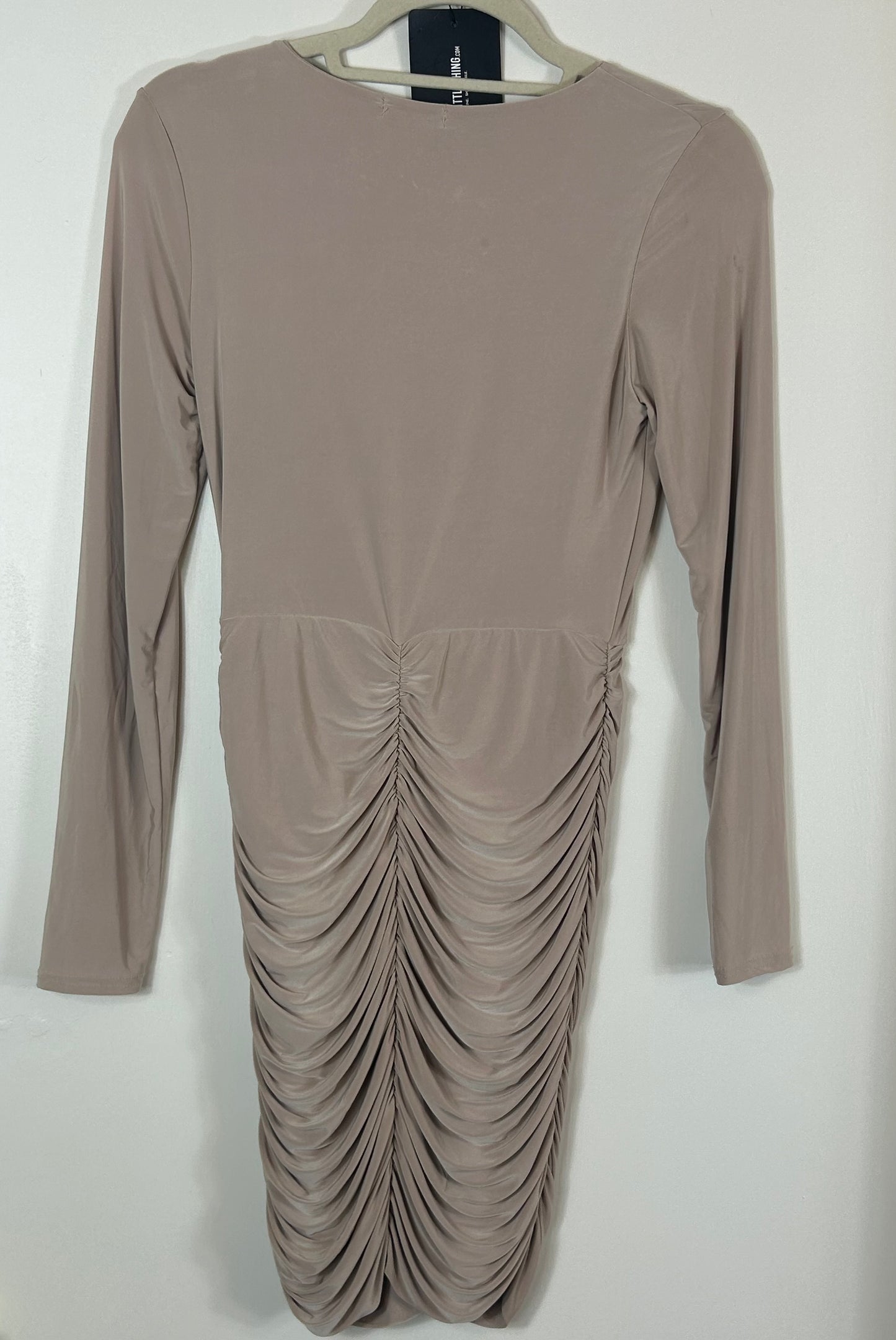 Beige PLT Bodycon Dress