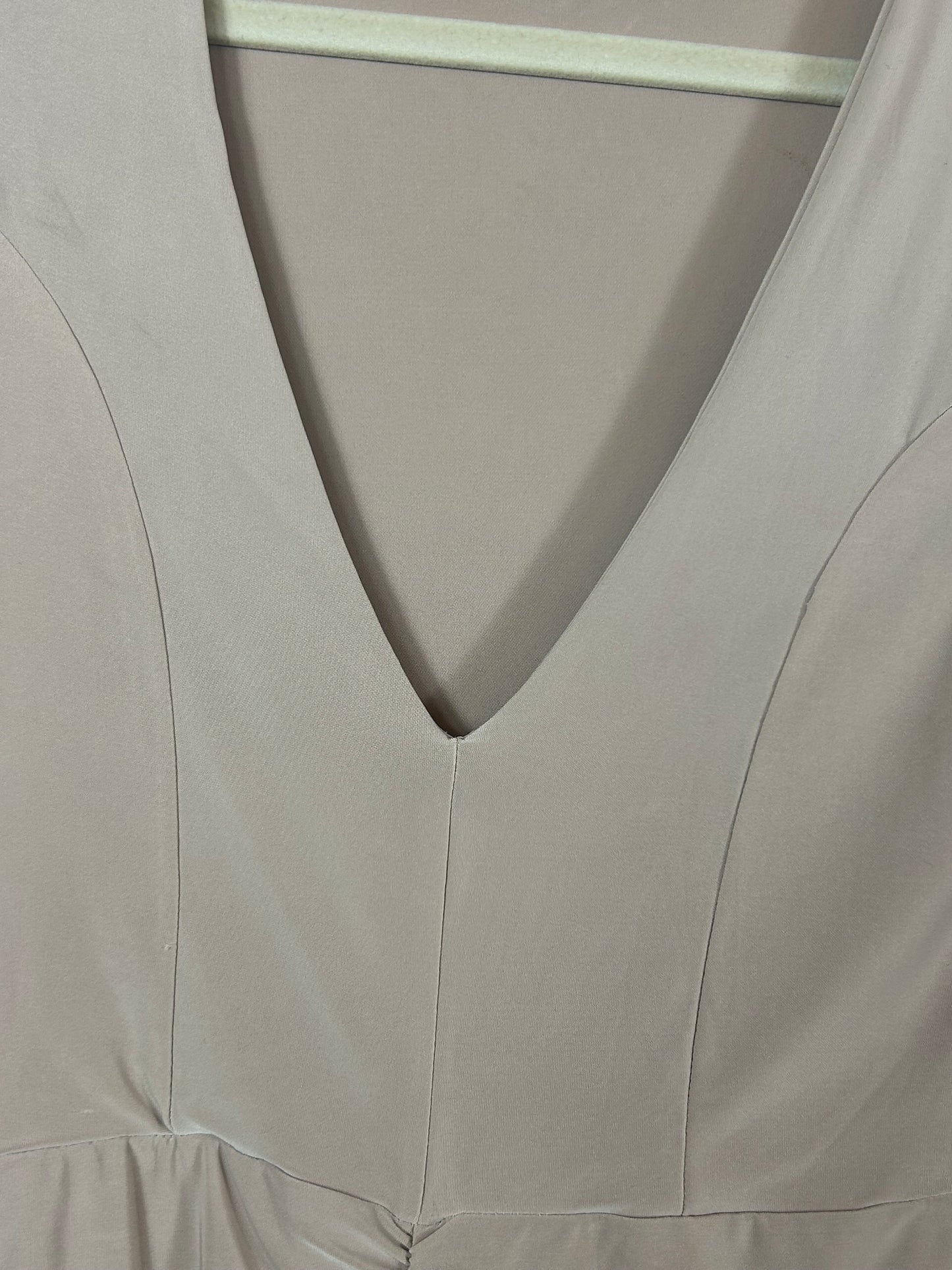 Beige PLT Bodycon Dress